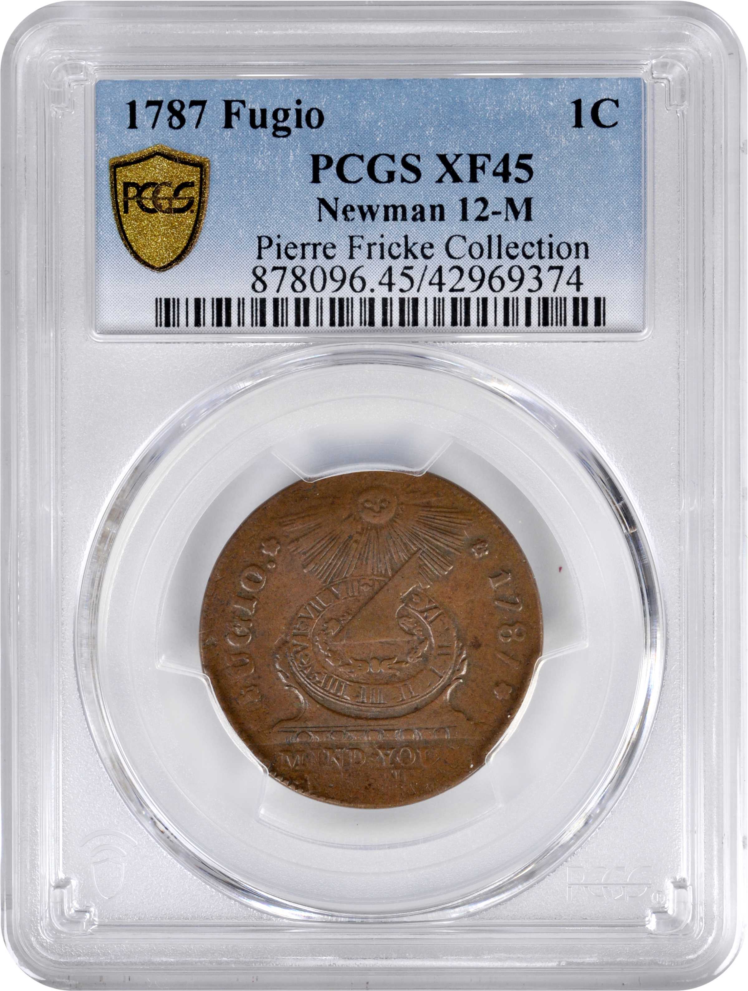 1787 Fugio 1c 4 Cinquefoils, STATES UNITED, Newman 12-M MS BN AU58 BN thumbnail 4