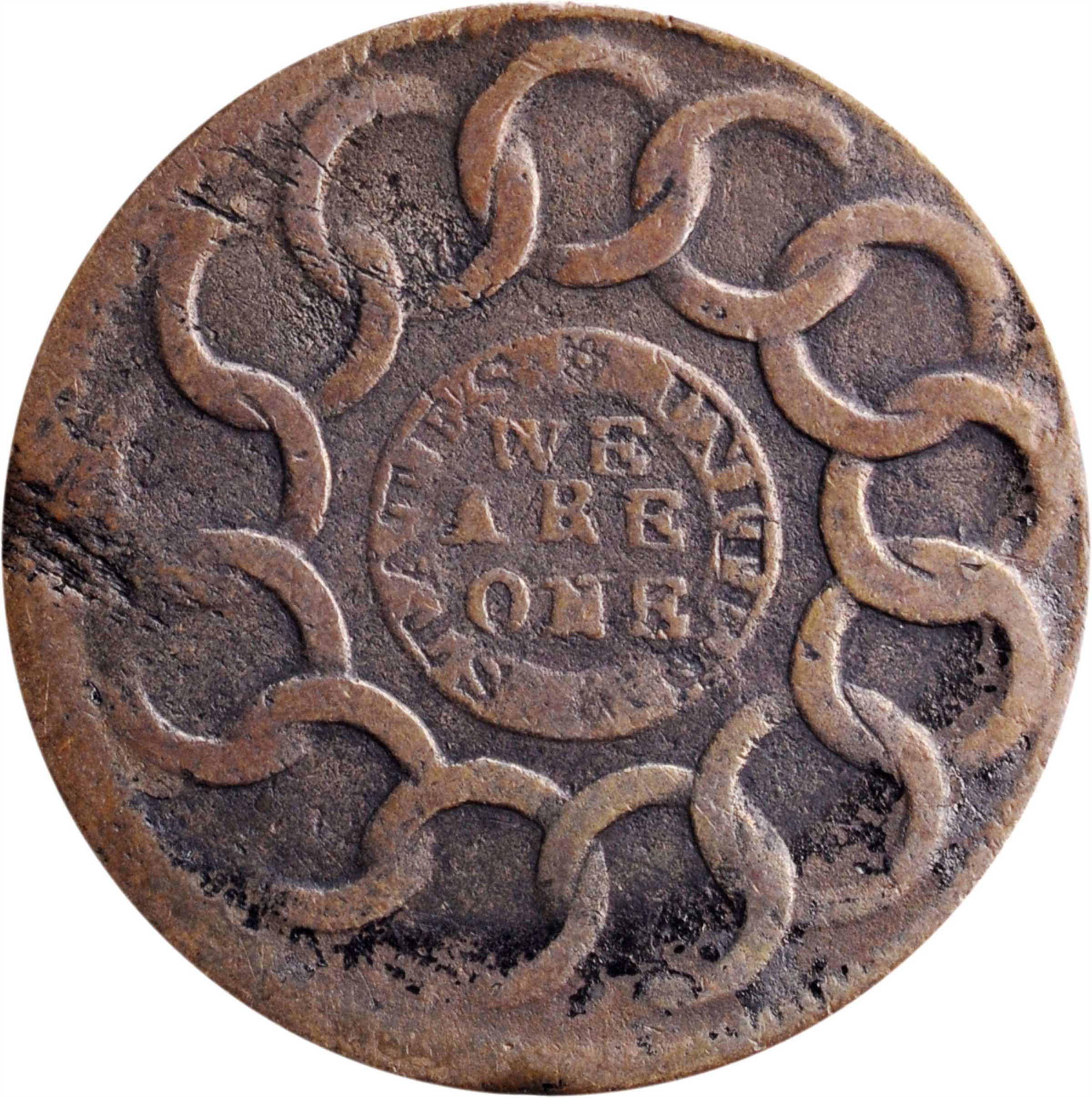 1787 Fugio 1c 4 Cinquefoils, STATES UNITED, Newman 17-WW MS BN F12 BN thumbnail 12