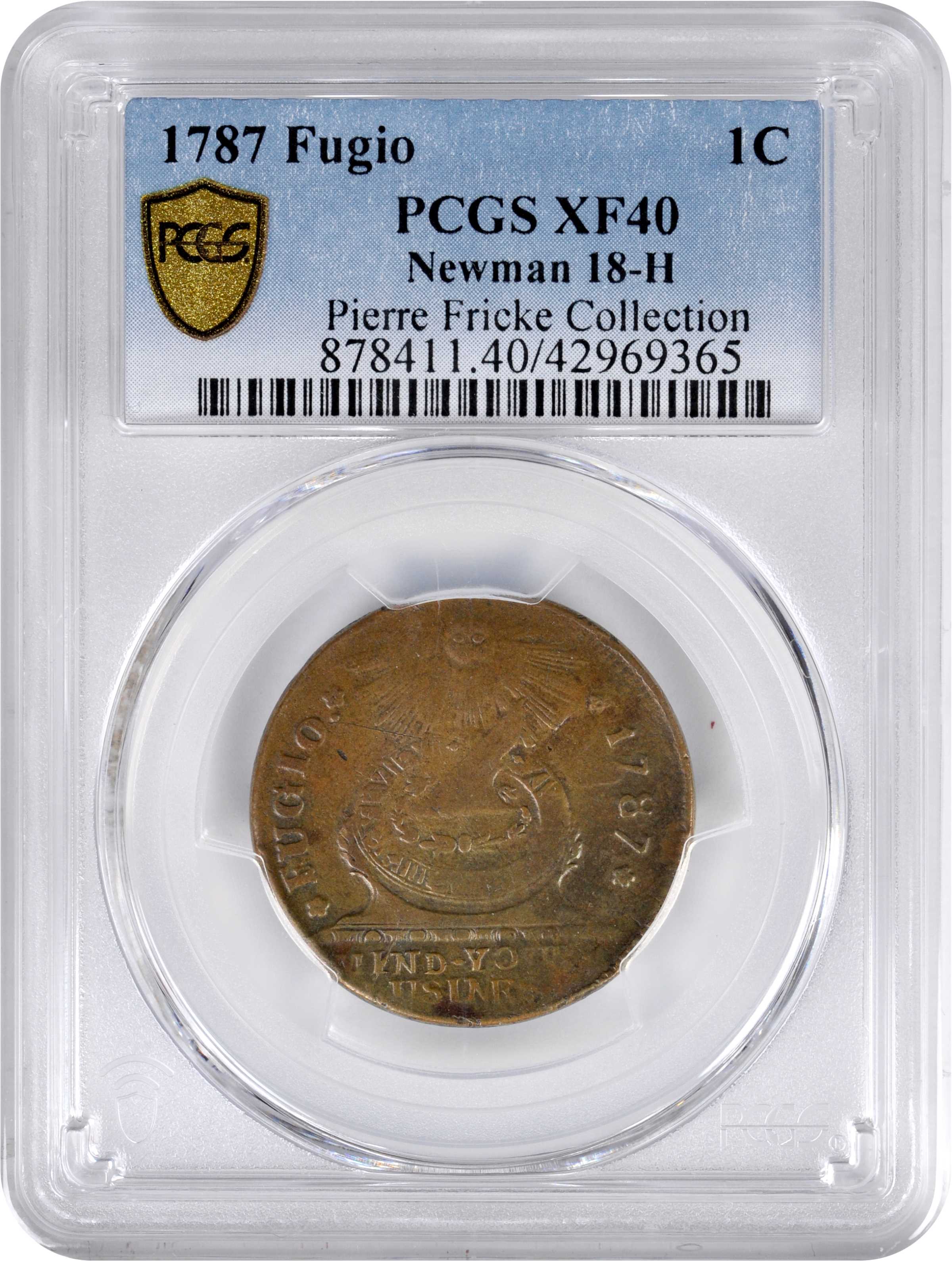 1787 Fugio 1c 4 Cinquefoils, UNITED STATES, Newman 18-H MS BN XF40 BN thumbnail 7