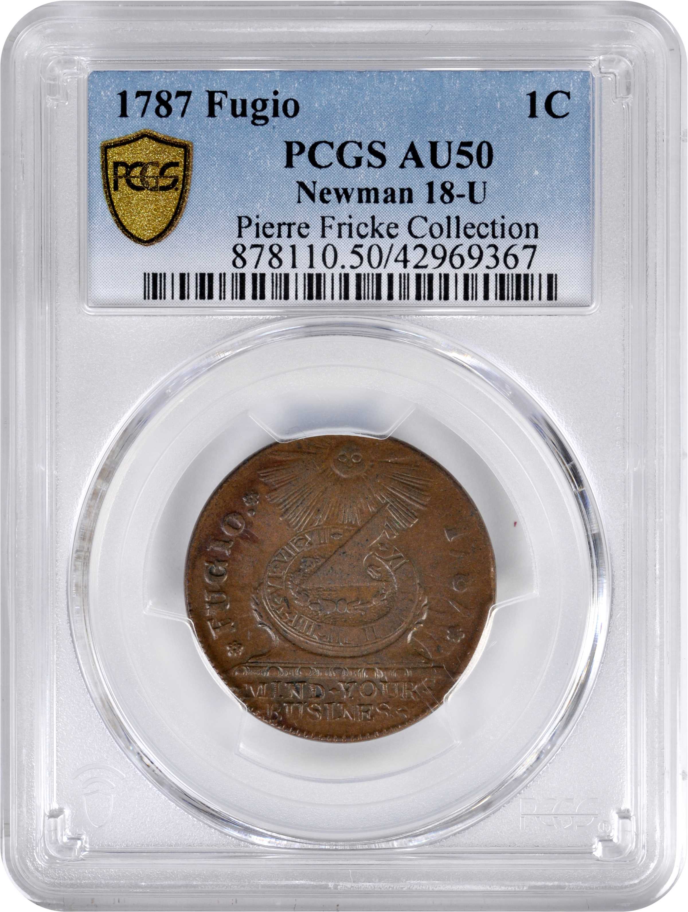 1787 Fugio 1c 4 Cinquefoils, STATES UNITED, Newman 18-U MS BN AU50 BN thumbnail 7
