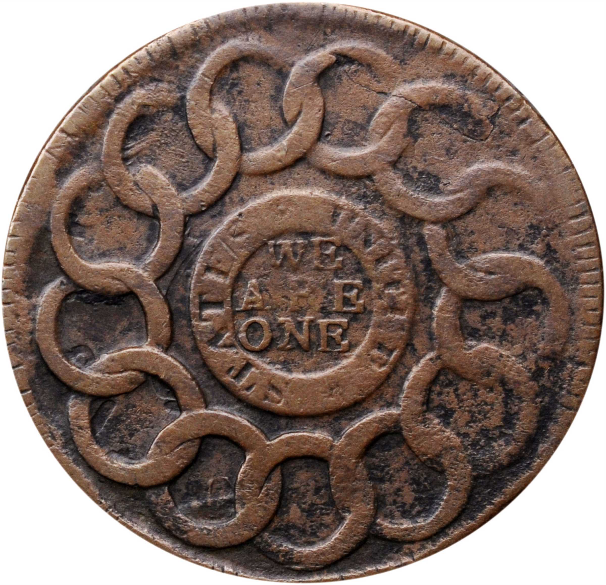 1787 Fugio 1c 4 Cinquefoils, STATES UNITED, Newman 19-M MS BN VF25 BN thumbnail 17