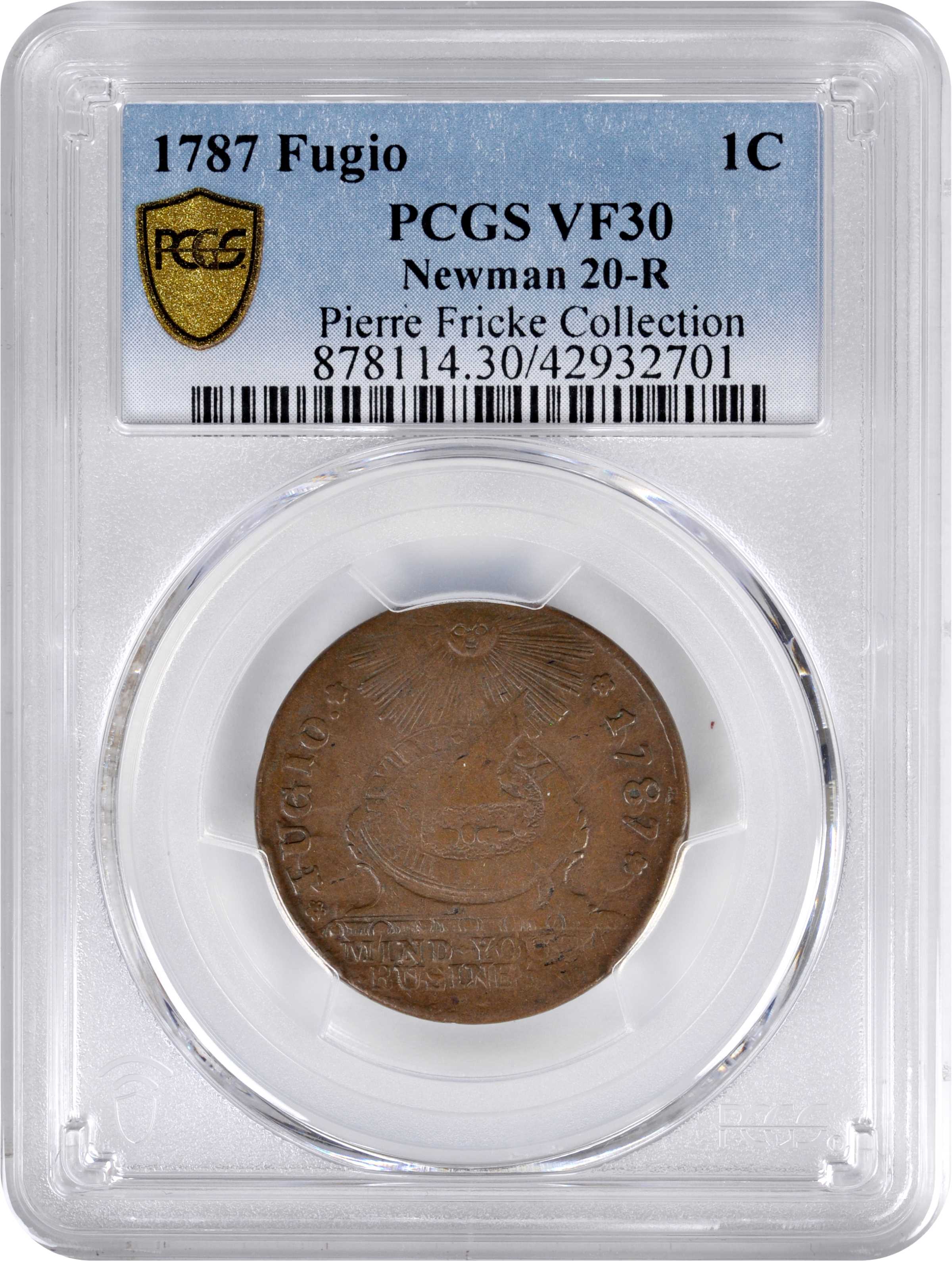 1787 Fugio 1c 4 Cinquefoils, STATES UNITED, Newman 20-R MS BN VF30 BN thumbnail 3