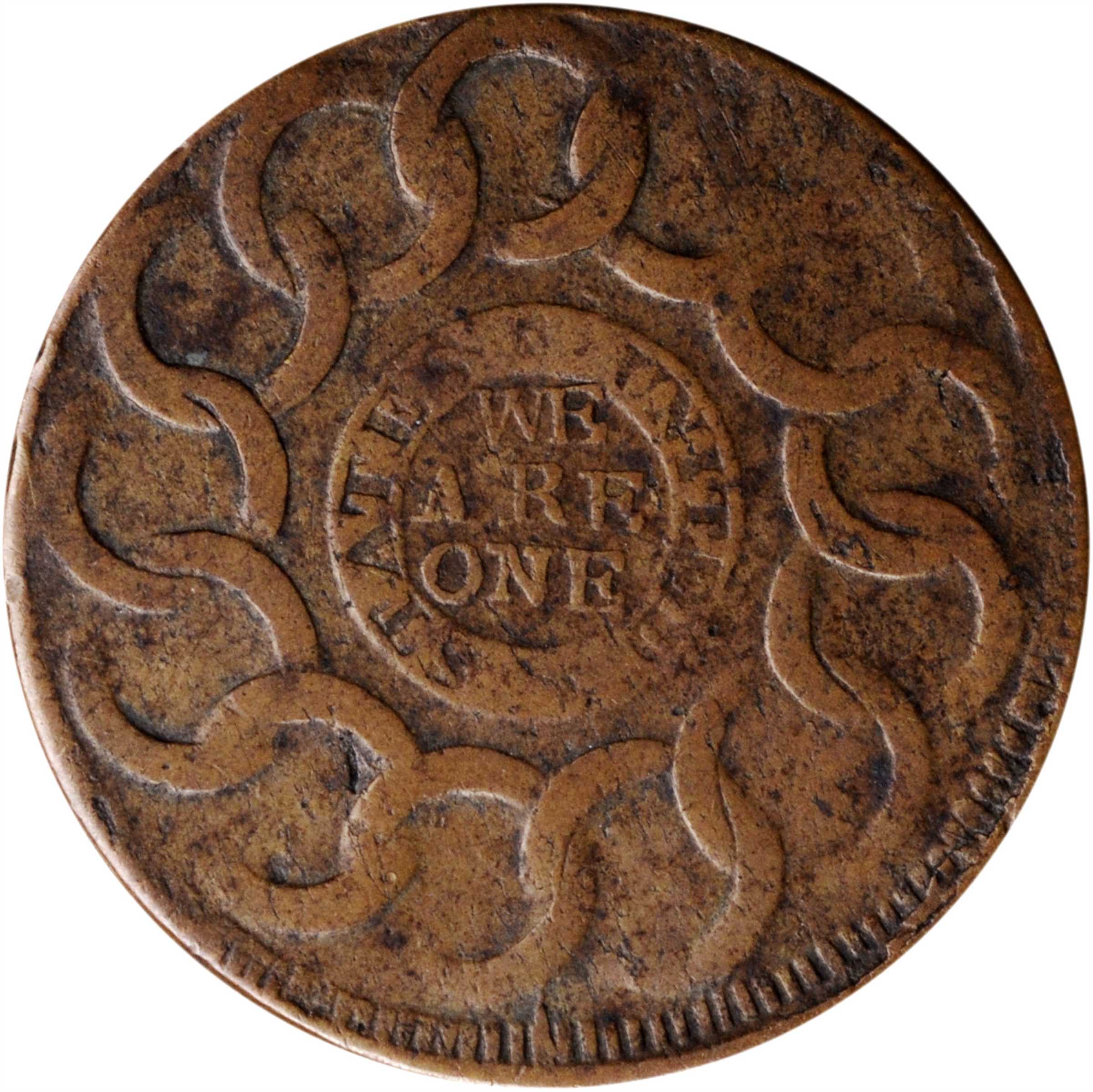 1787 Fugio 1c 4 Cinquefoils, STATES UNITED, Newman 20-X MS BN VF30 BN thumbnail 8