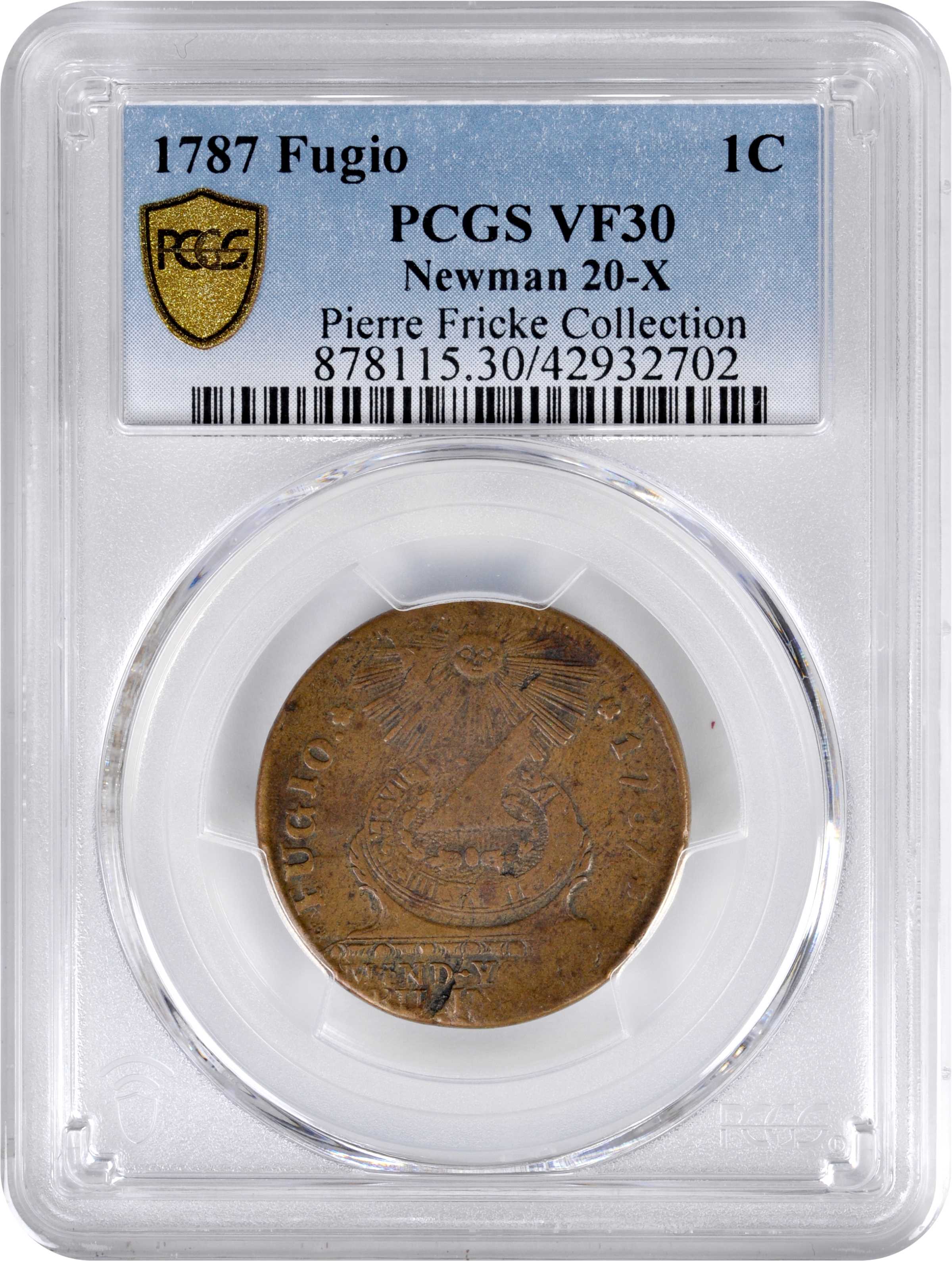 1787 Fugio 1c 4 Cinquefoils, STATES UNITED, Newman 20-X MS BN VF30 BN thumbnail 9