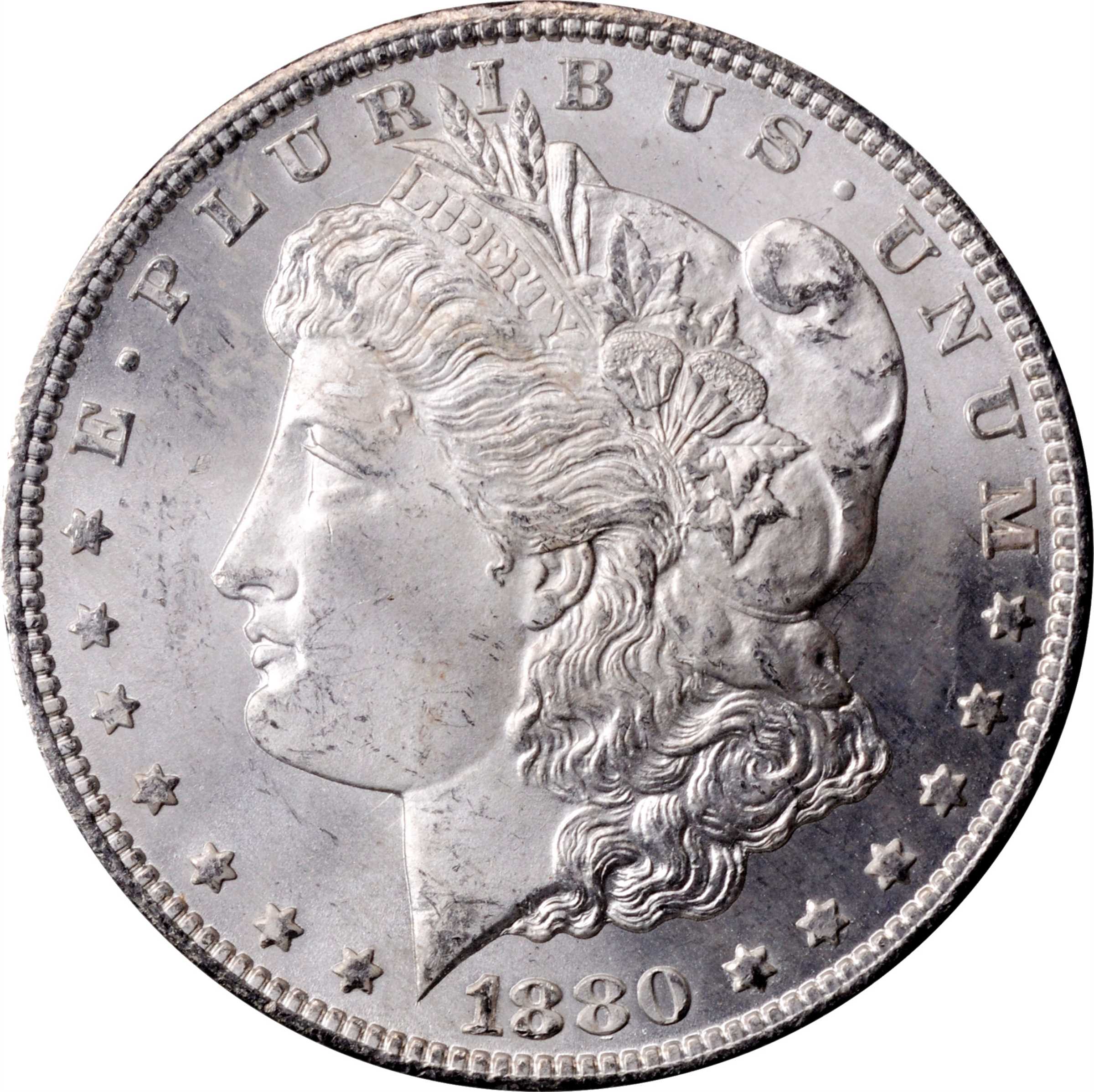 1880-CC GSA Morgan Silver Dollar. VAM-7. Hit List. 8/7. Reverse of 1878. MS-65 (PCGS).