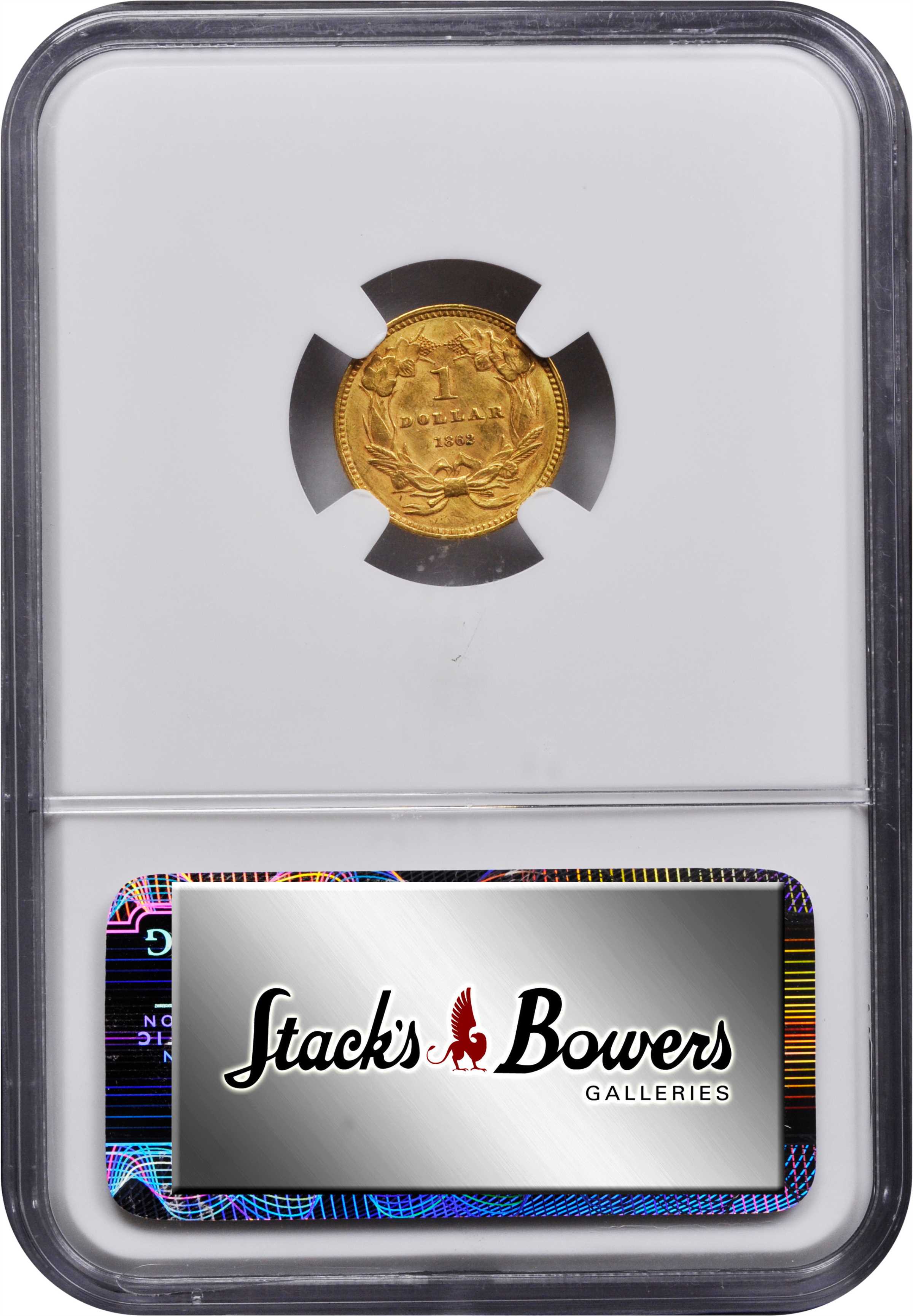 1862 G$1 Doubled Die Obverse, FS-101 MS thumbnail 4