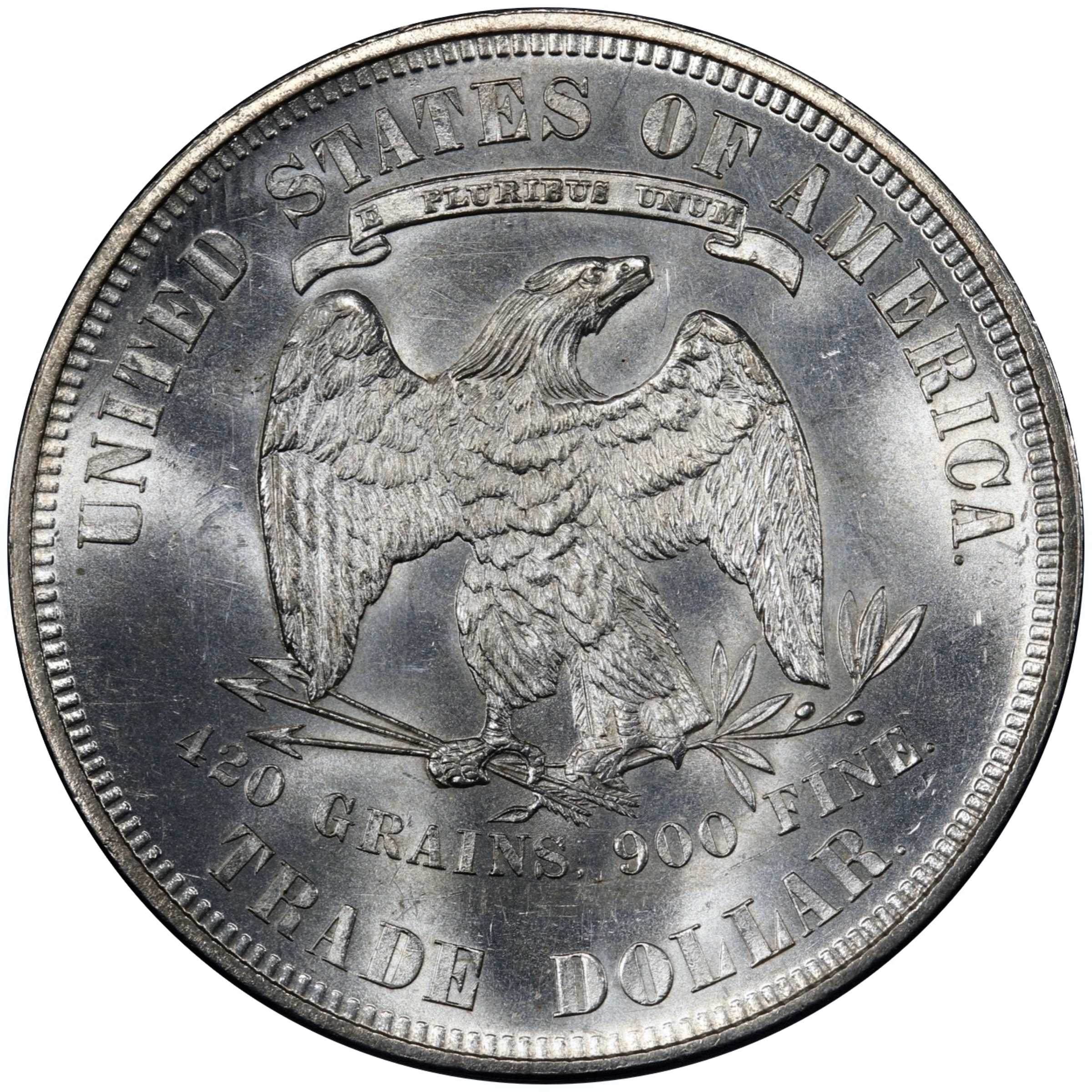 1876 Trade$ Obverse II, Reverse II, FS-701 AU55 thumbnail 5