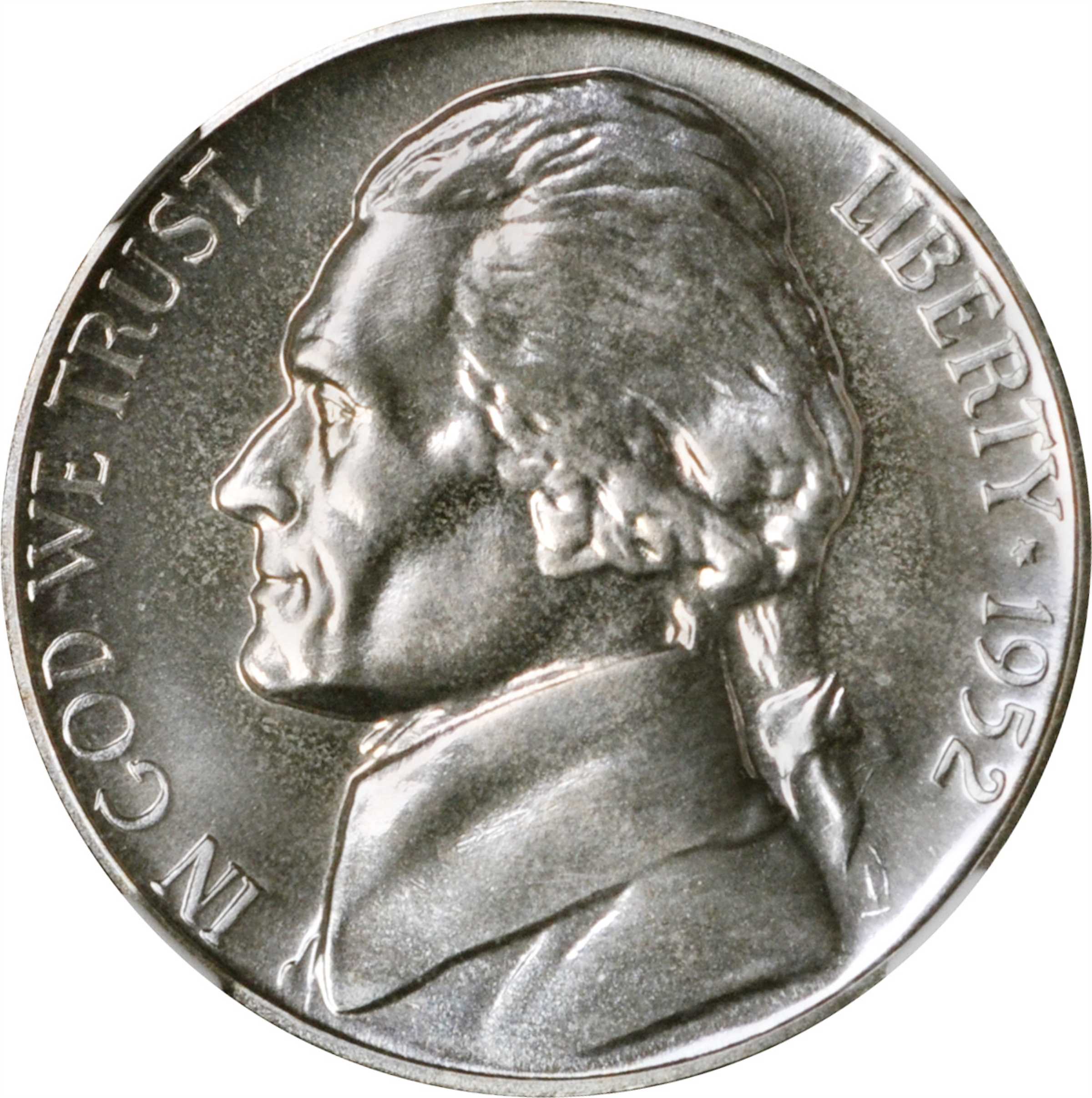 1952 Jefferson Nickel. FS-403. Re-Engraved Obverse Design. Proof-67 (NGC).