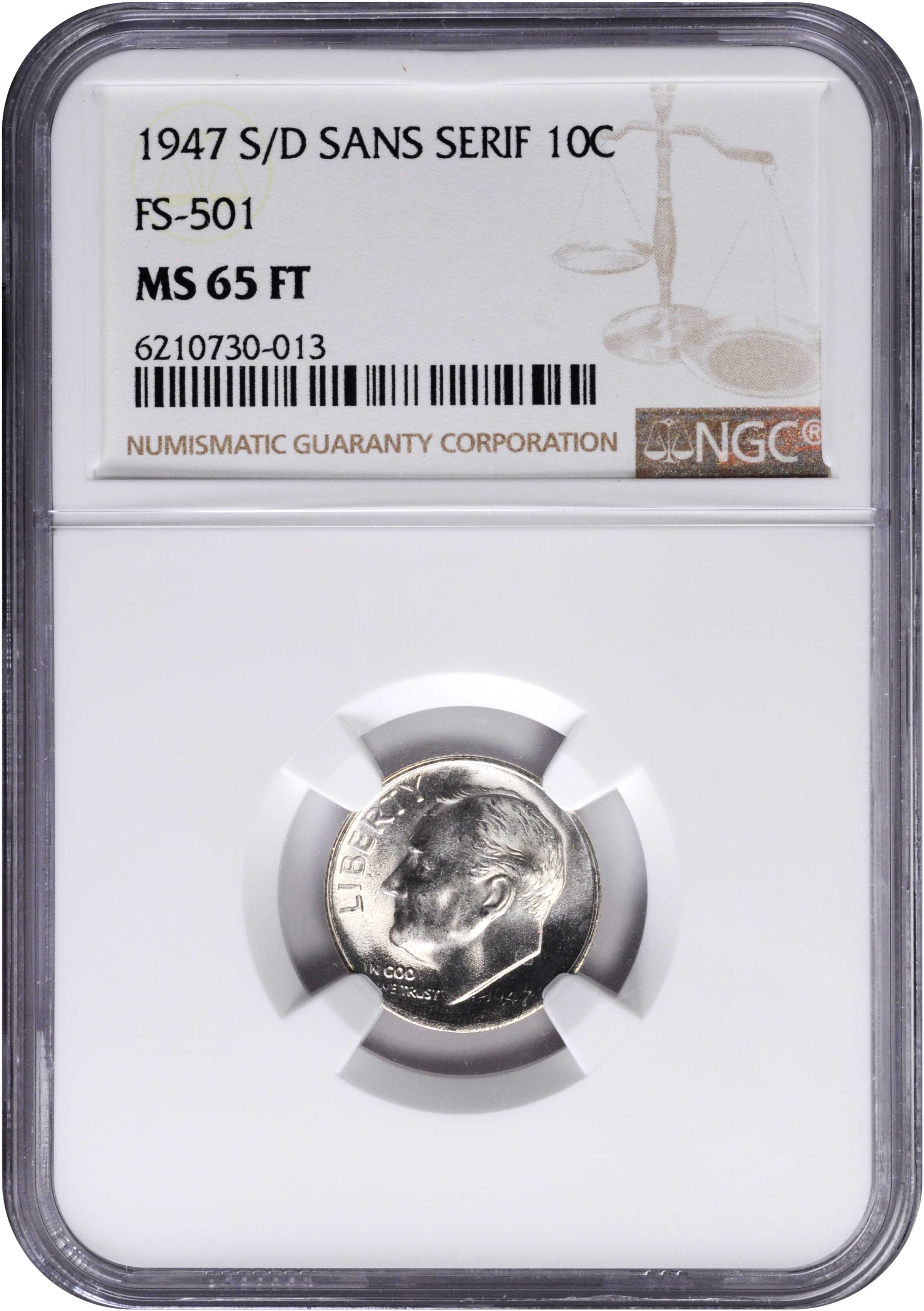 1947-S 10c MS FB MS65 FB thumbnail 3