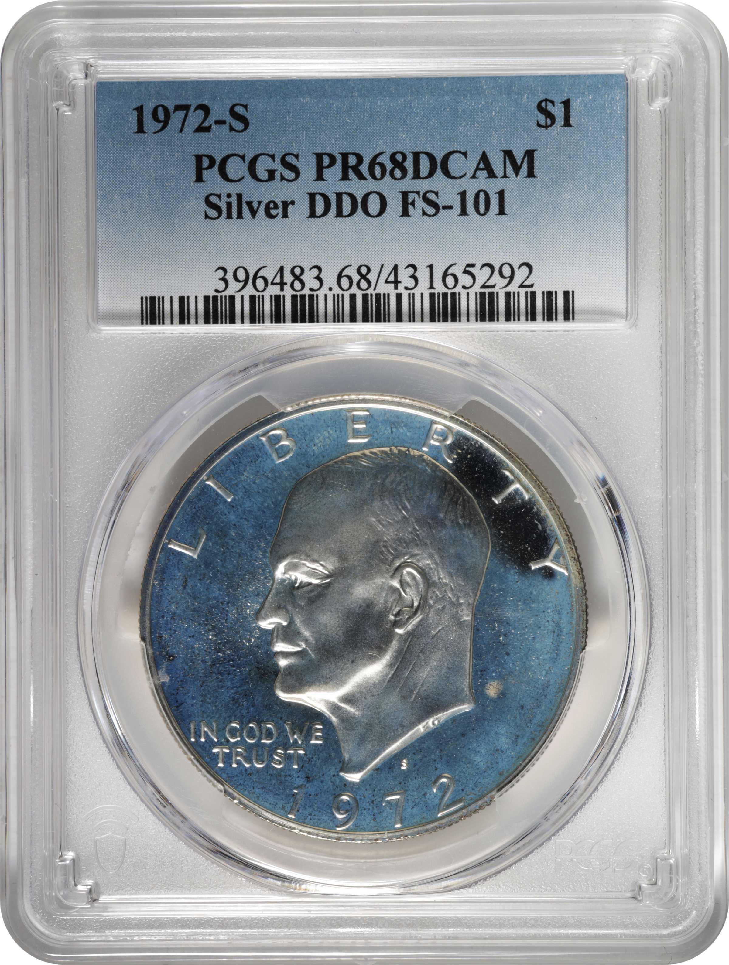 1972-S $1  Silver, Doubled Die Obverse, FS-101 PR DCAM PR63 DCAM thumbnail 7
