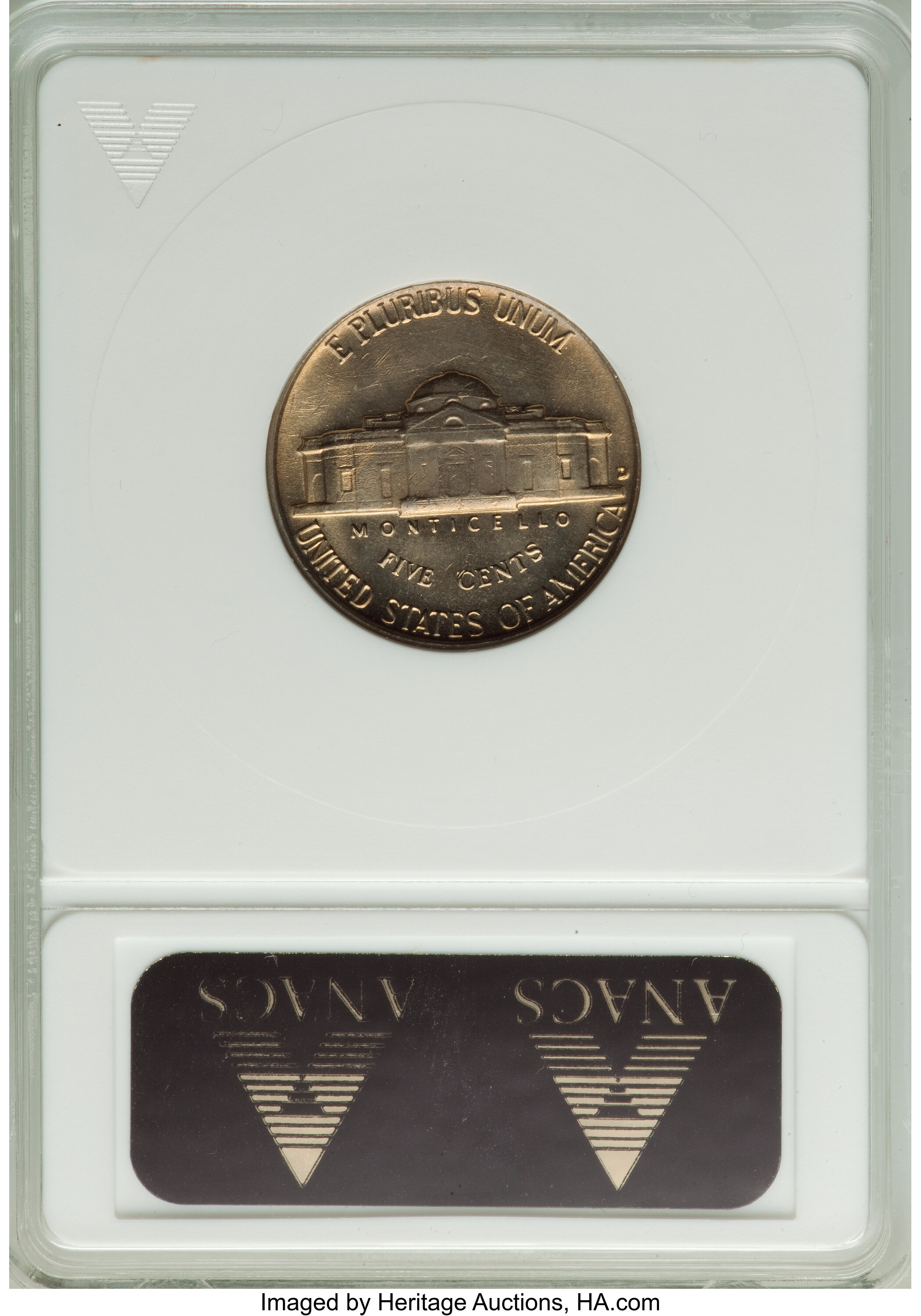 1955-D/S 5c Overmintmark, FS-501 AU50 thumbnail 7