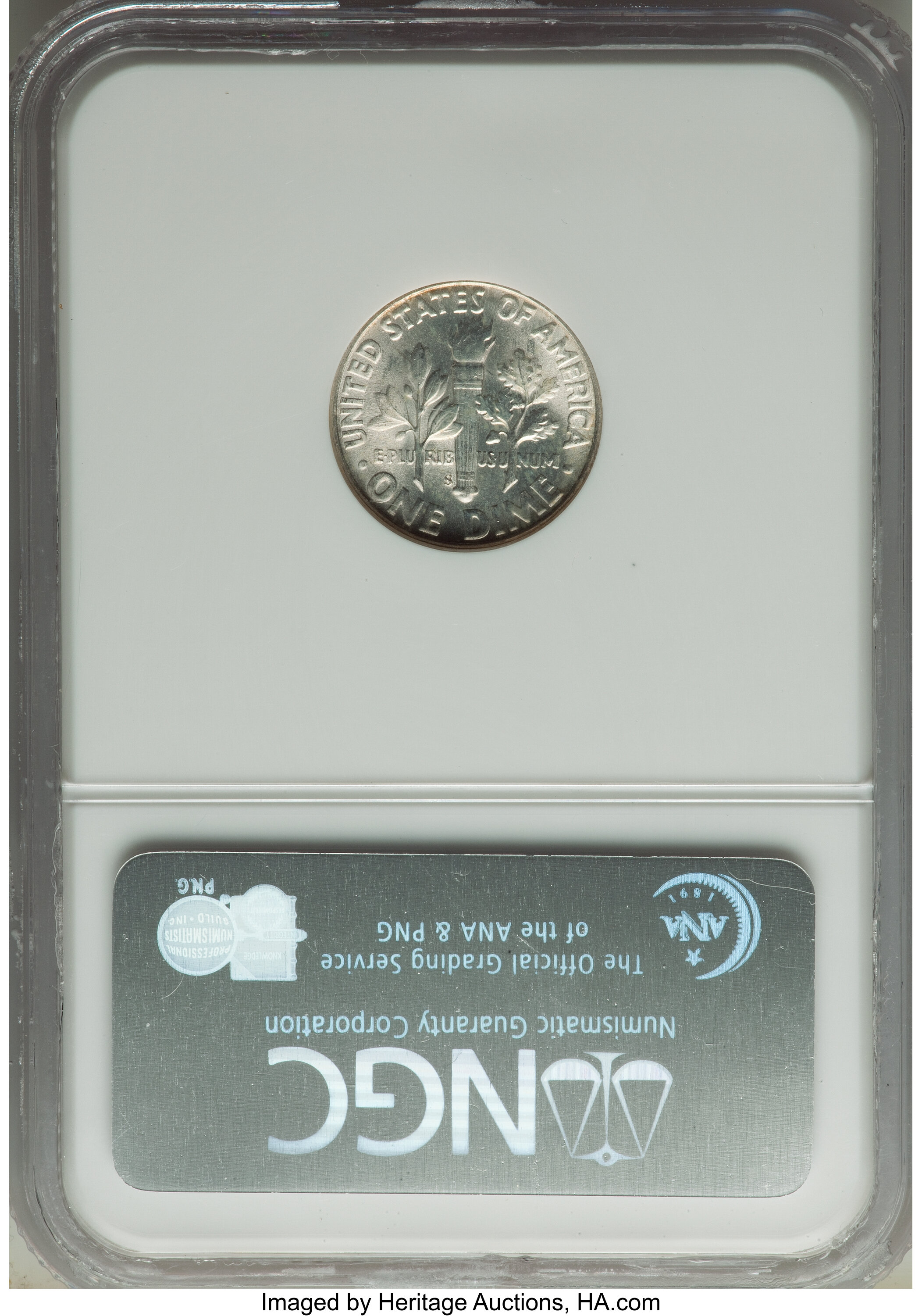 1947-S 10c Doubled Die Reverse, FS-801 MS60 CAC thumbnail 2