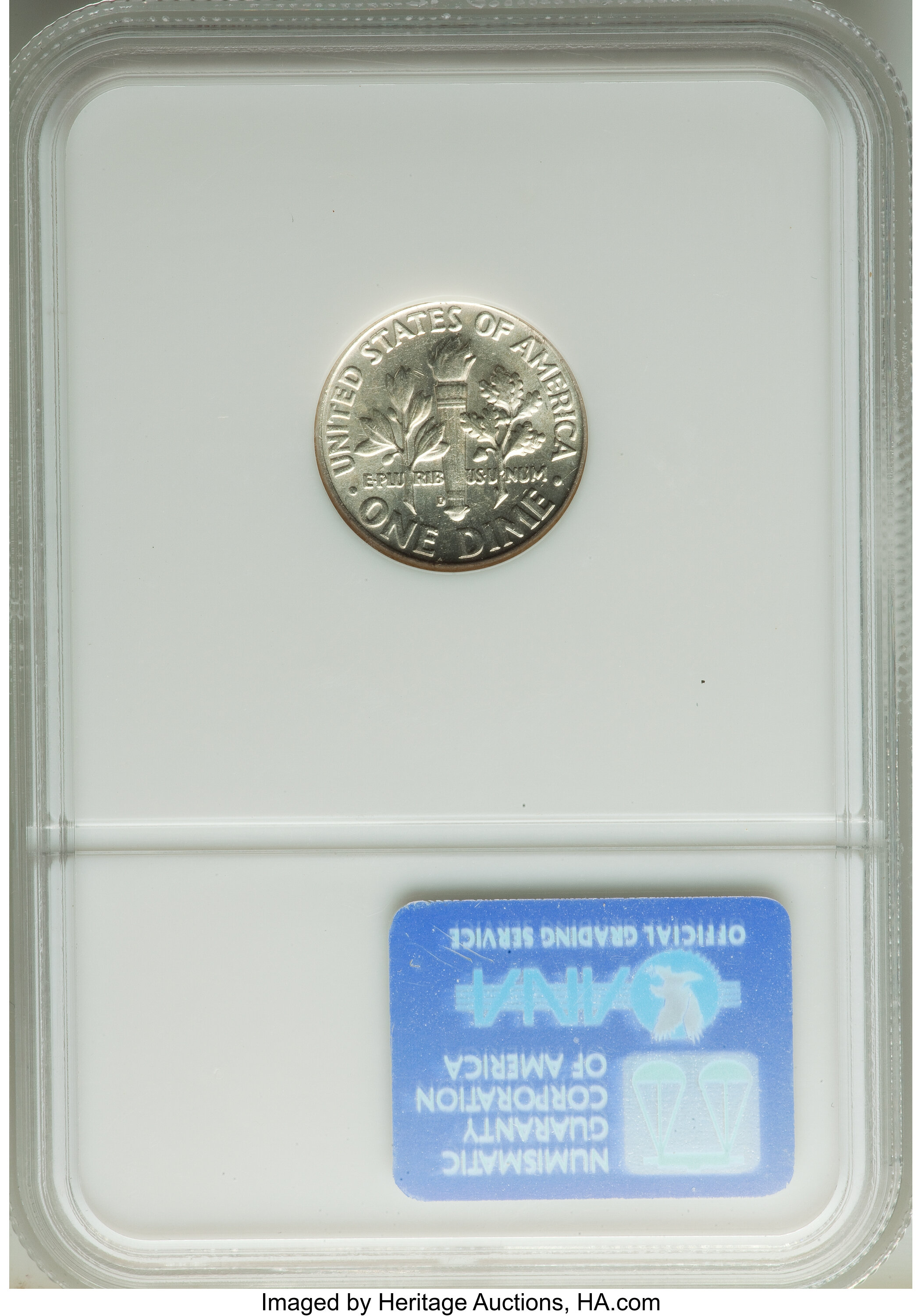 1964-D 10c Doubled Die Reverse AU50 thumbnail 2