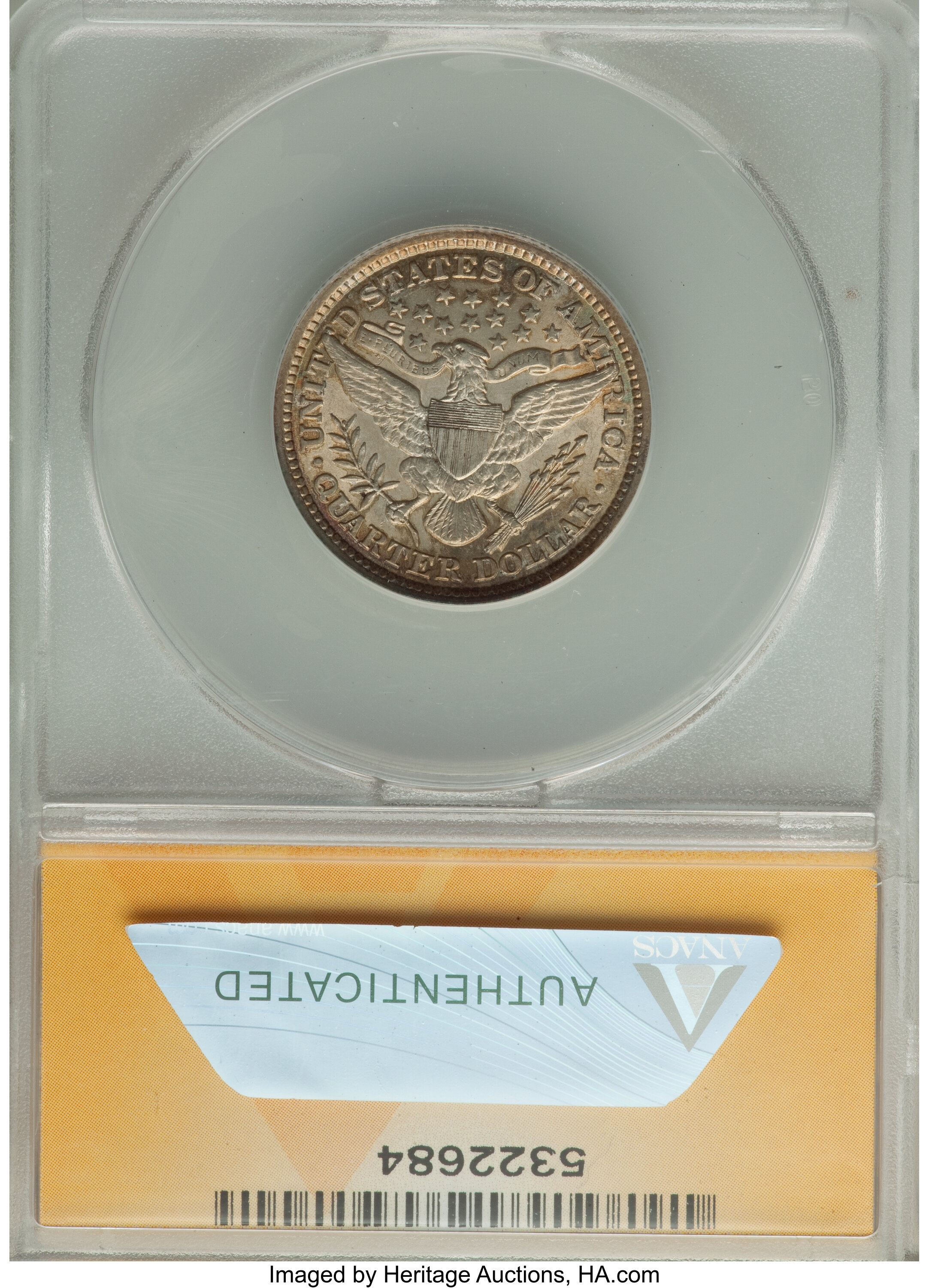 1892 25c Tripled Die Reverse, FS-801 VF20 thumbnail 2