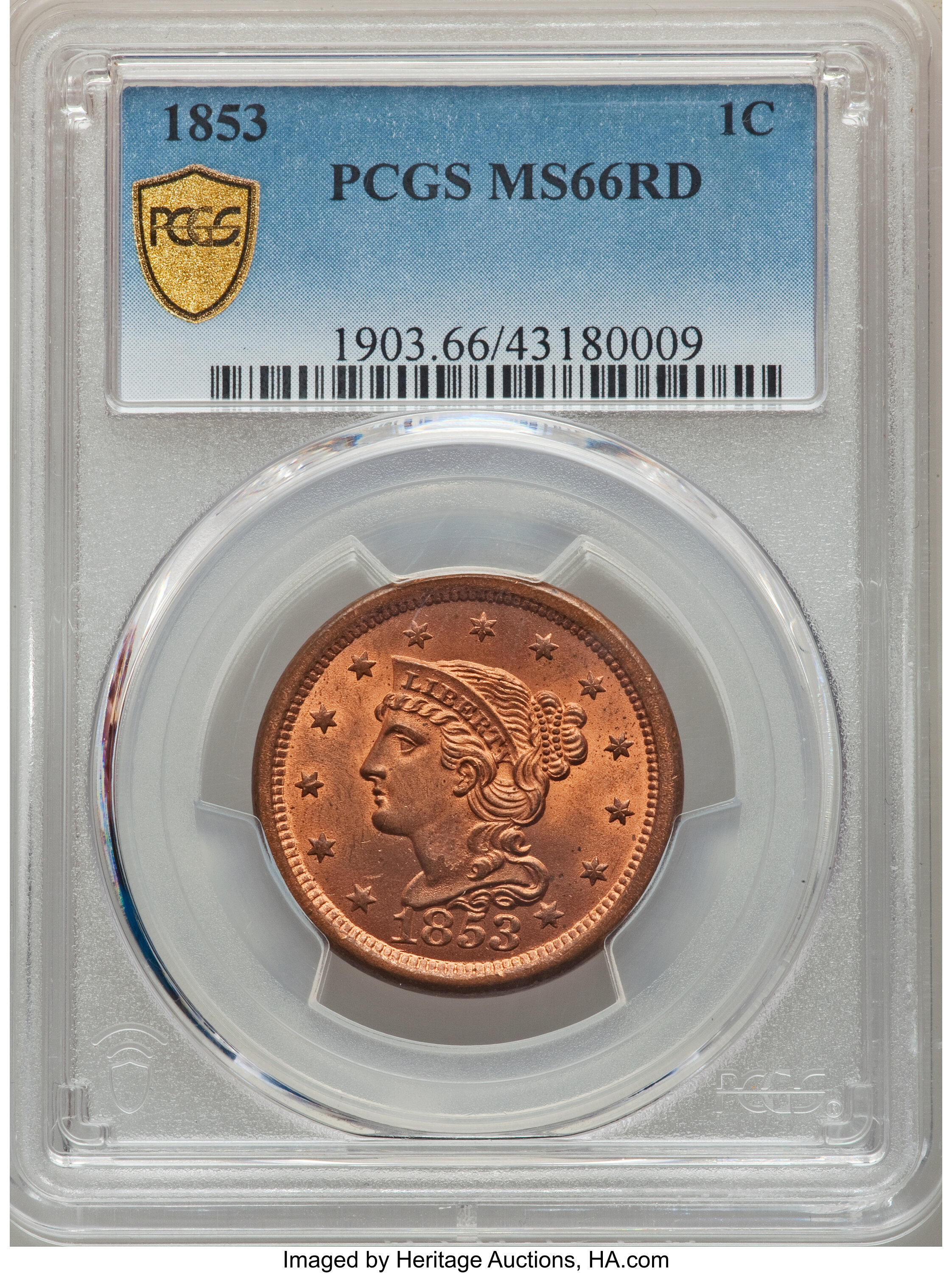 1853 1c MS RD MS66 RD thumbnail 7