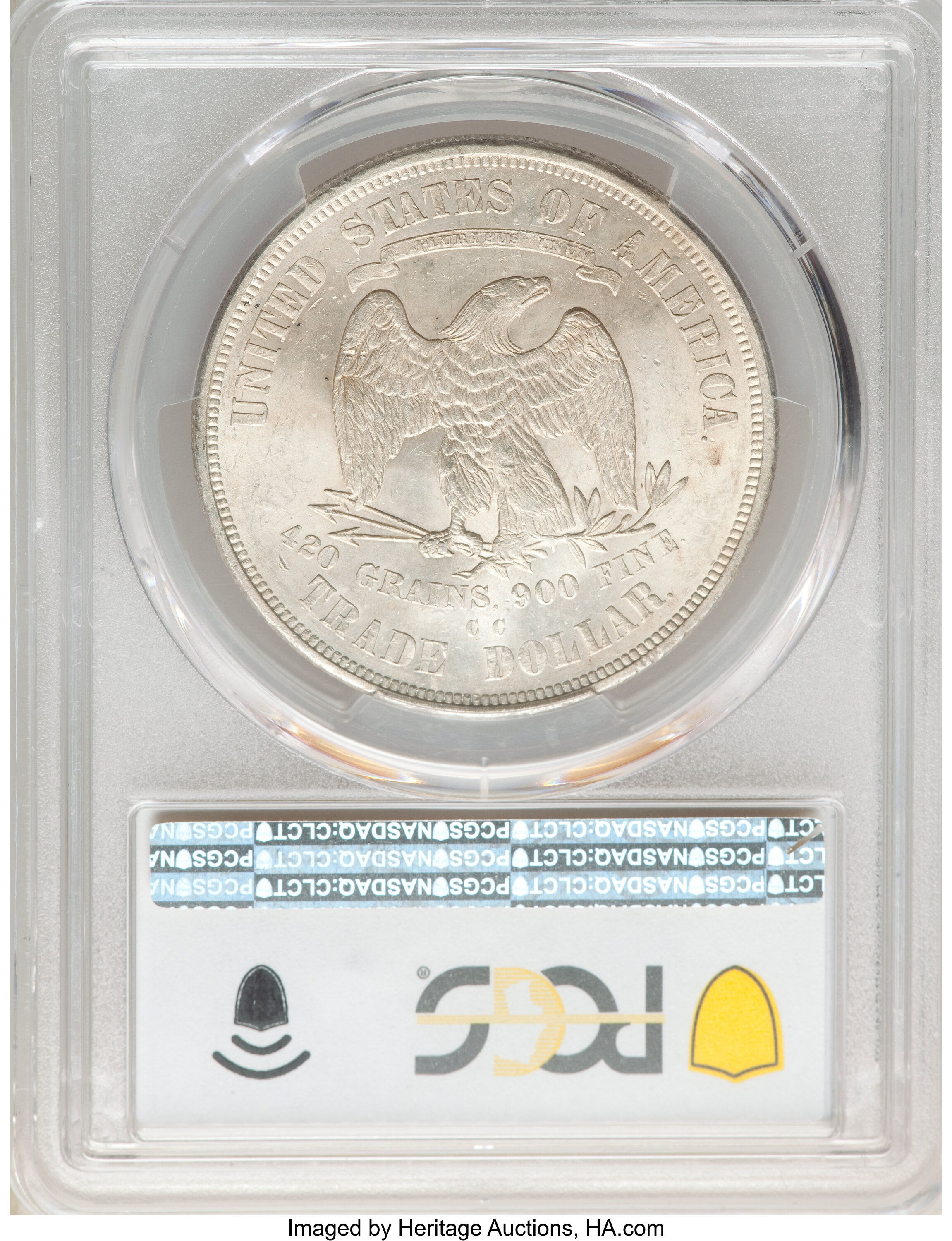 1875-CC Trade$ Obverse I, Reverse I, Chopmarked AU50 thumbnail 2