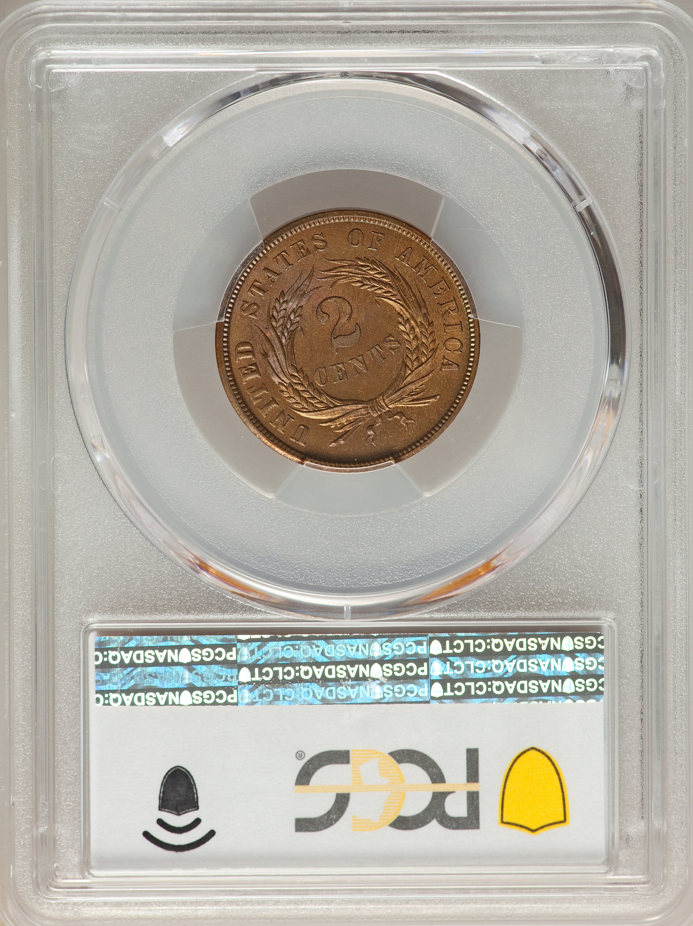 1865 2c Plain 5 MS BN MS66 BN CAC thumbnail 3