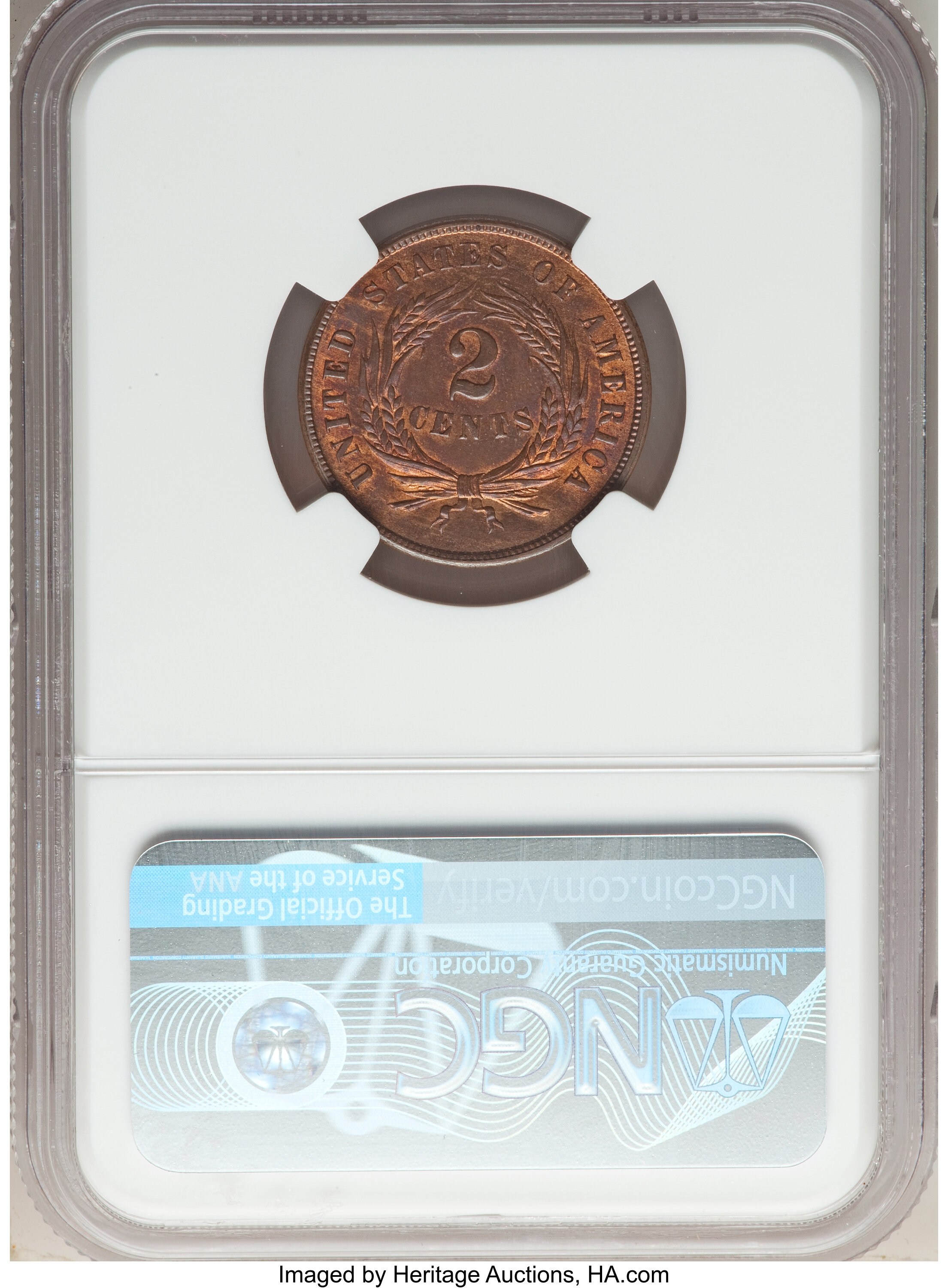1864 2c Small Motto MS RB MS64 RB CAC thumbnail 7