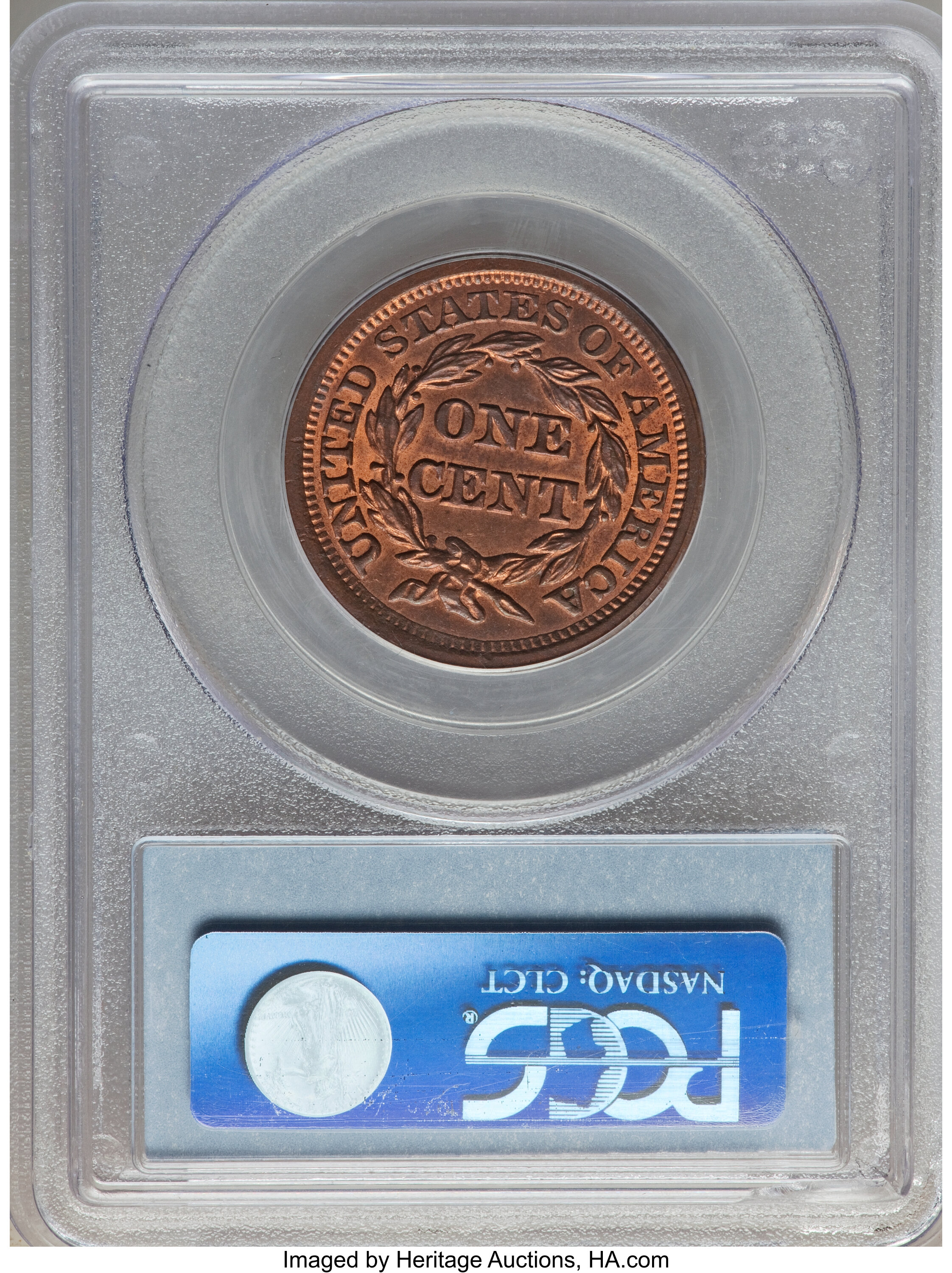 1857 1c Small Date, N-2 MS RB thumbnail 2