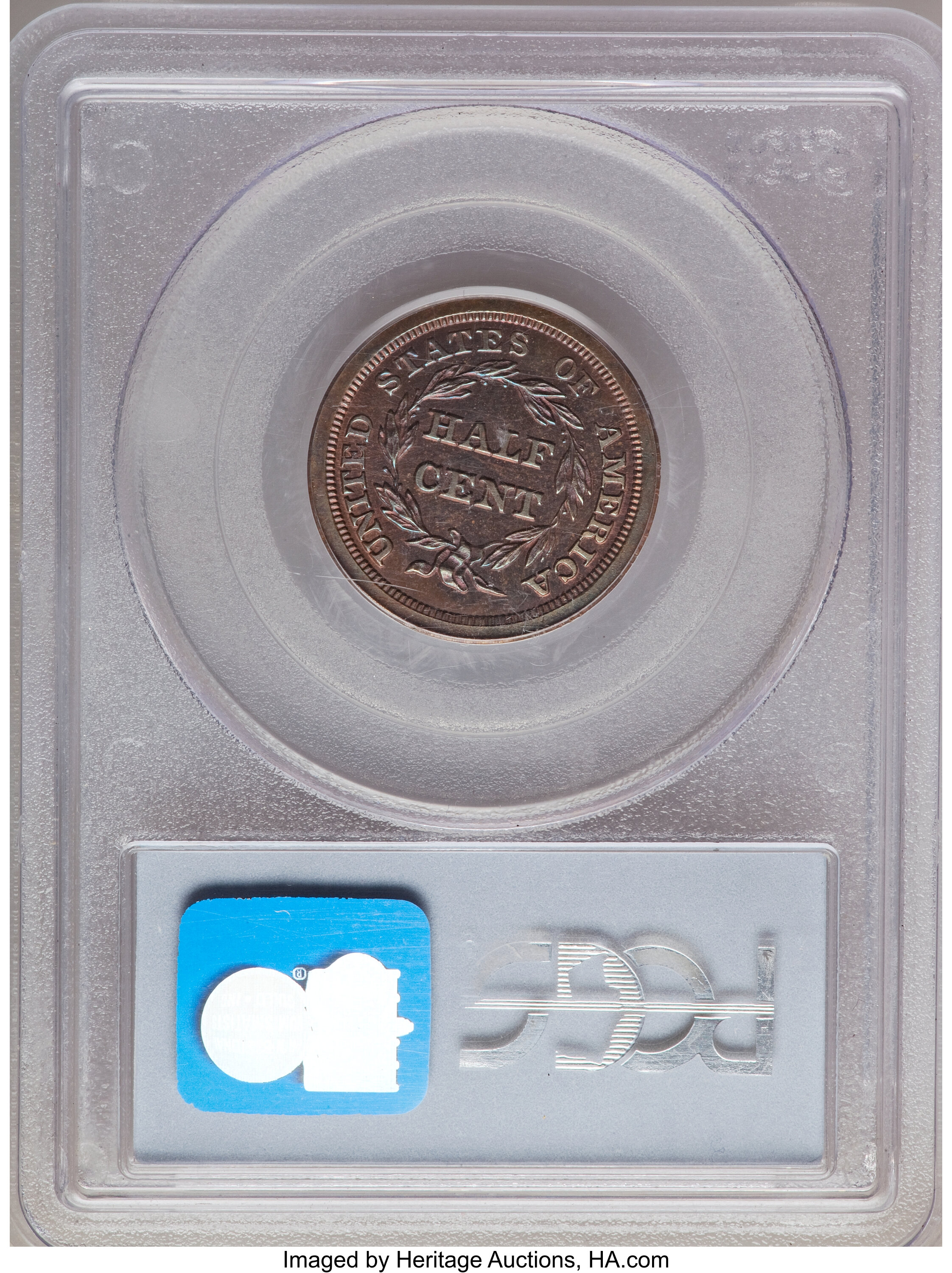 1847 1/2c Restrike, Reverse of 1856 PR RB thumbnail 2