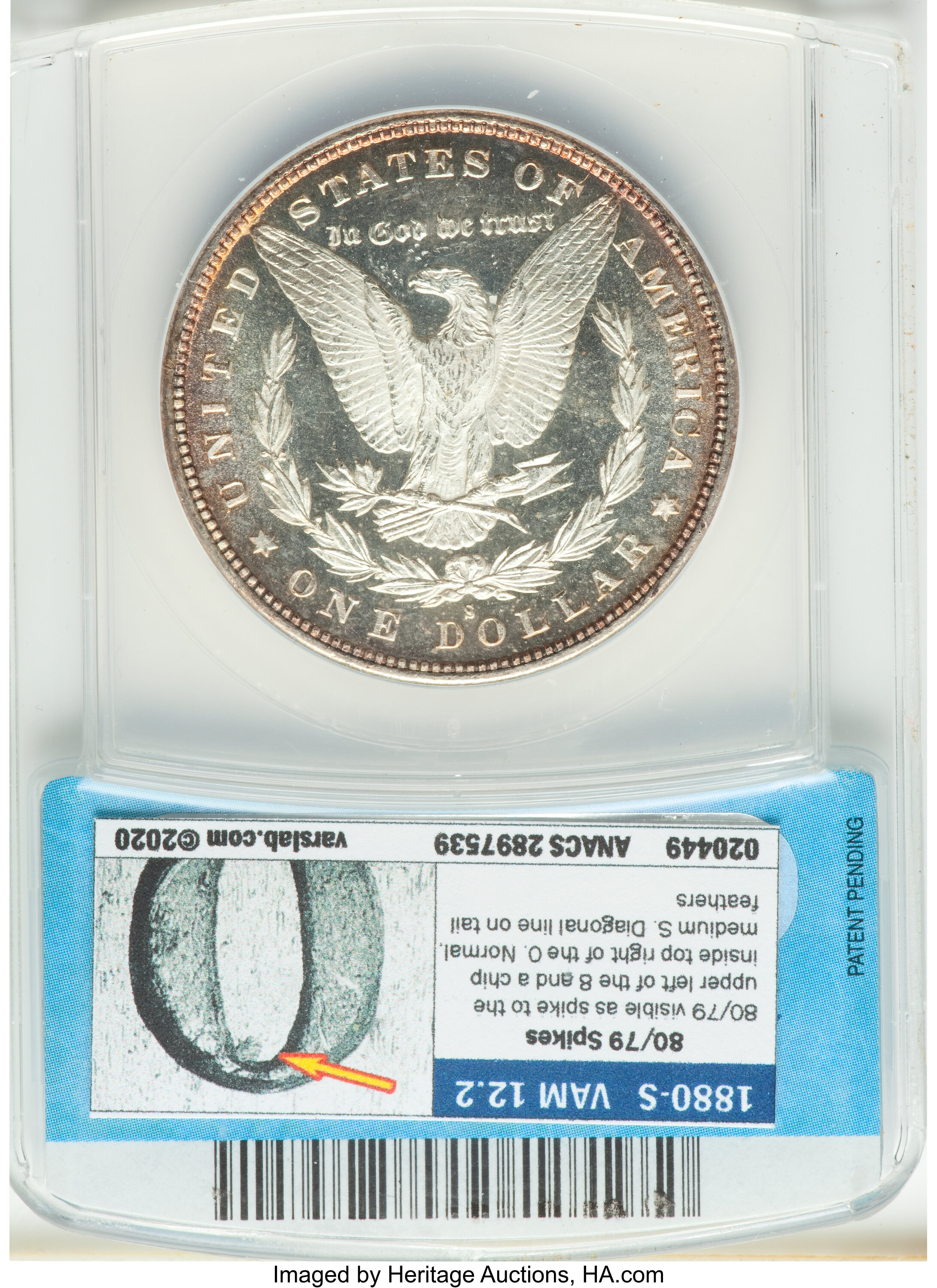 1880-S $1  Checkmark, VAM-12 MS DMPL MS61 DMPL CAC thumbnail 5