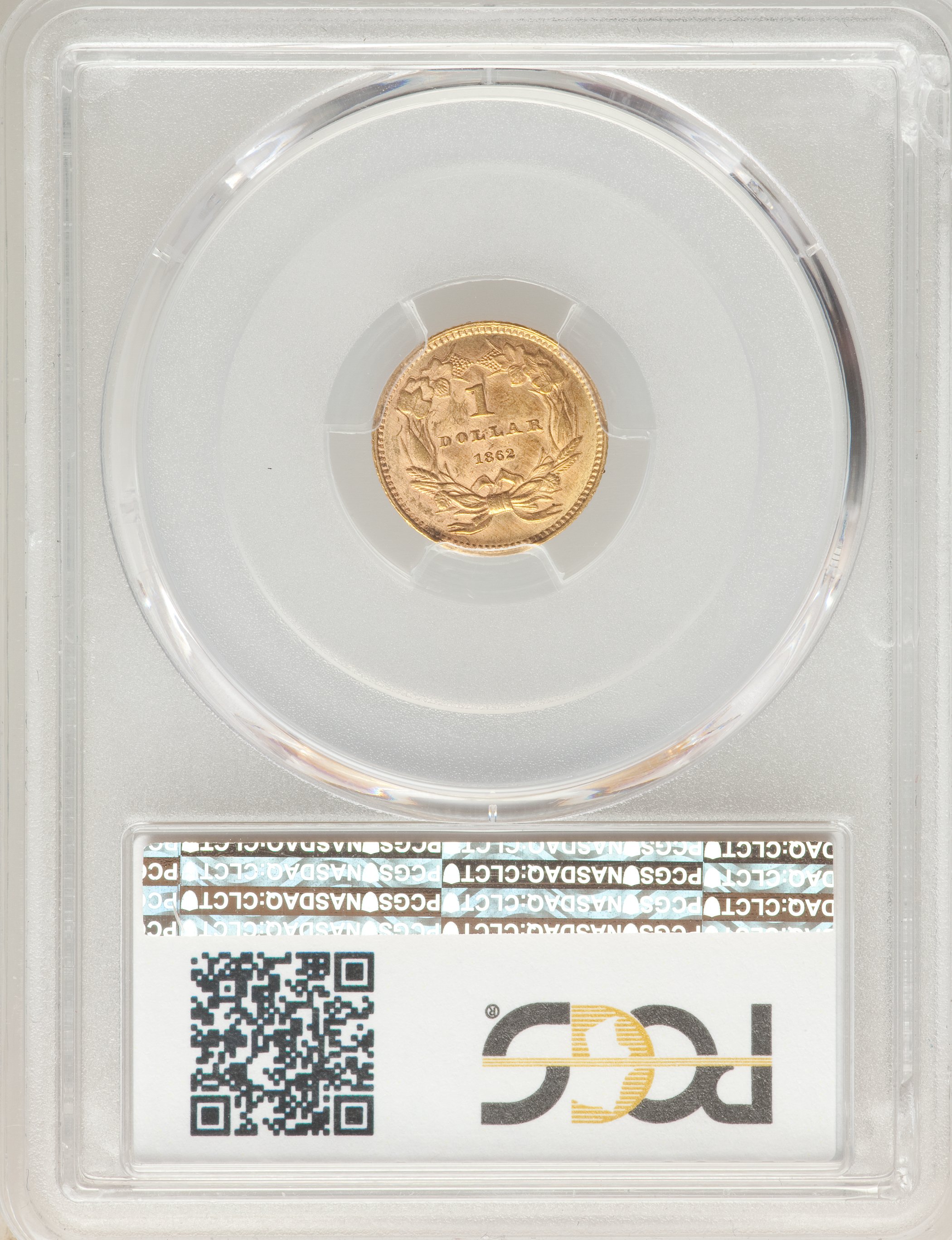 1862 G$1 Doubled Die Obverse, FS-101 MS thumbnail 3