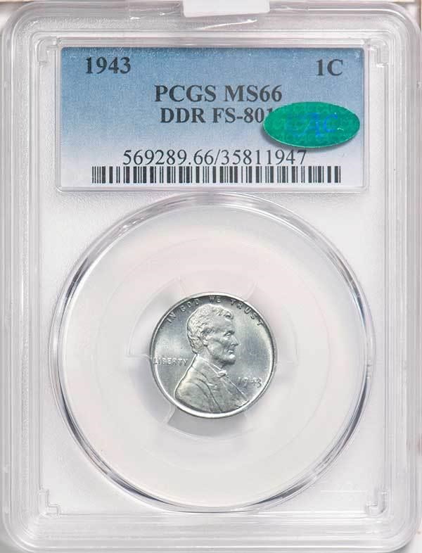 1943 1c Steel, Doubled Die Obverse, FS-801 MS65 thumbnail 4