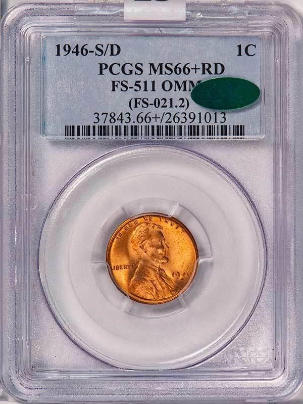 1946-S/D 1c Overmintmark, FS-511 MS RD MS62 RD thumbnail 15