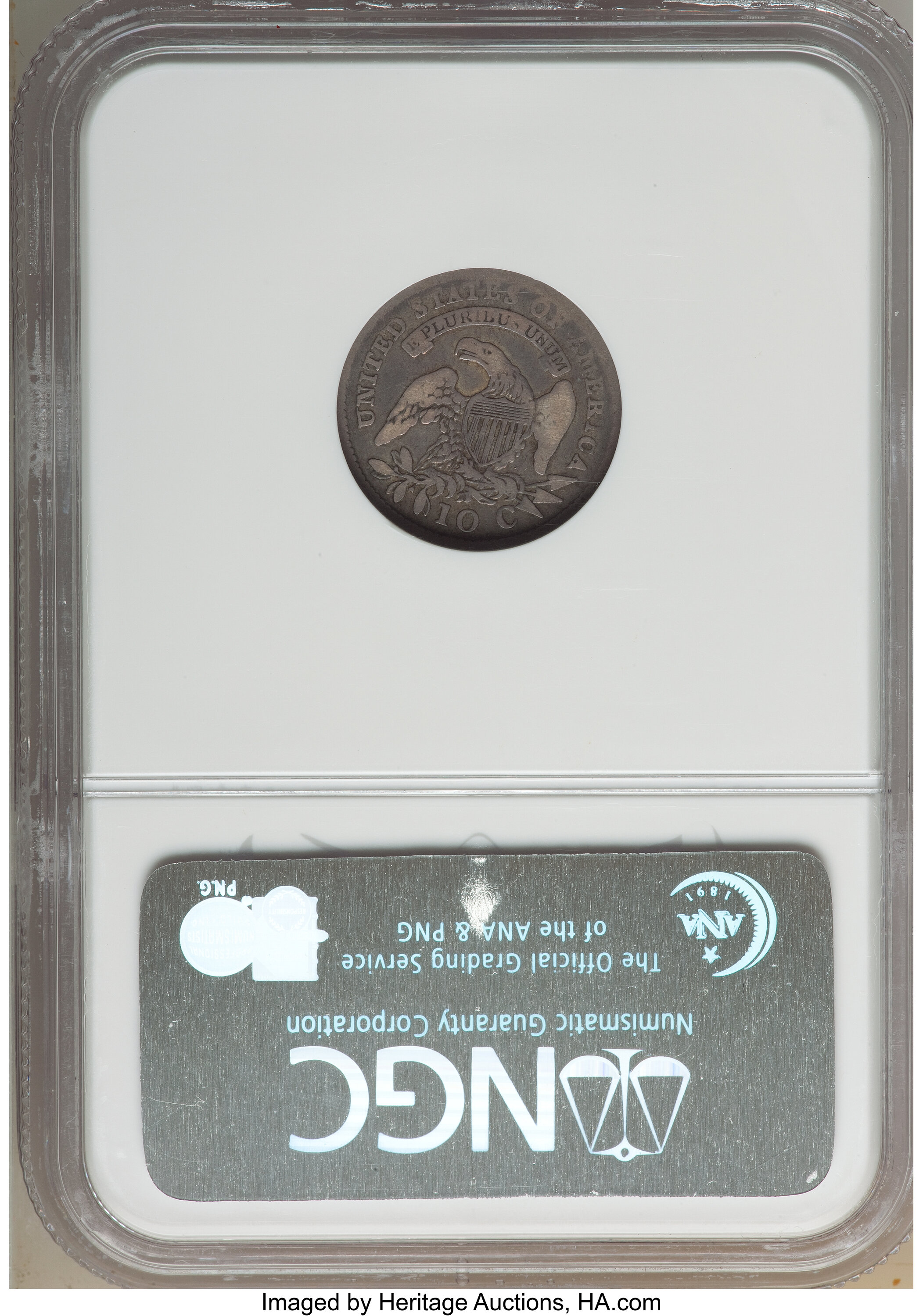 1814 10c Large Date, JR-3 AG3 CAC thumbnail 6