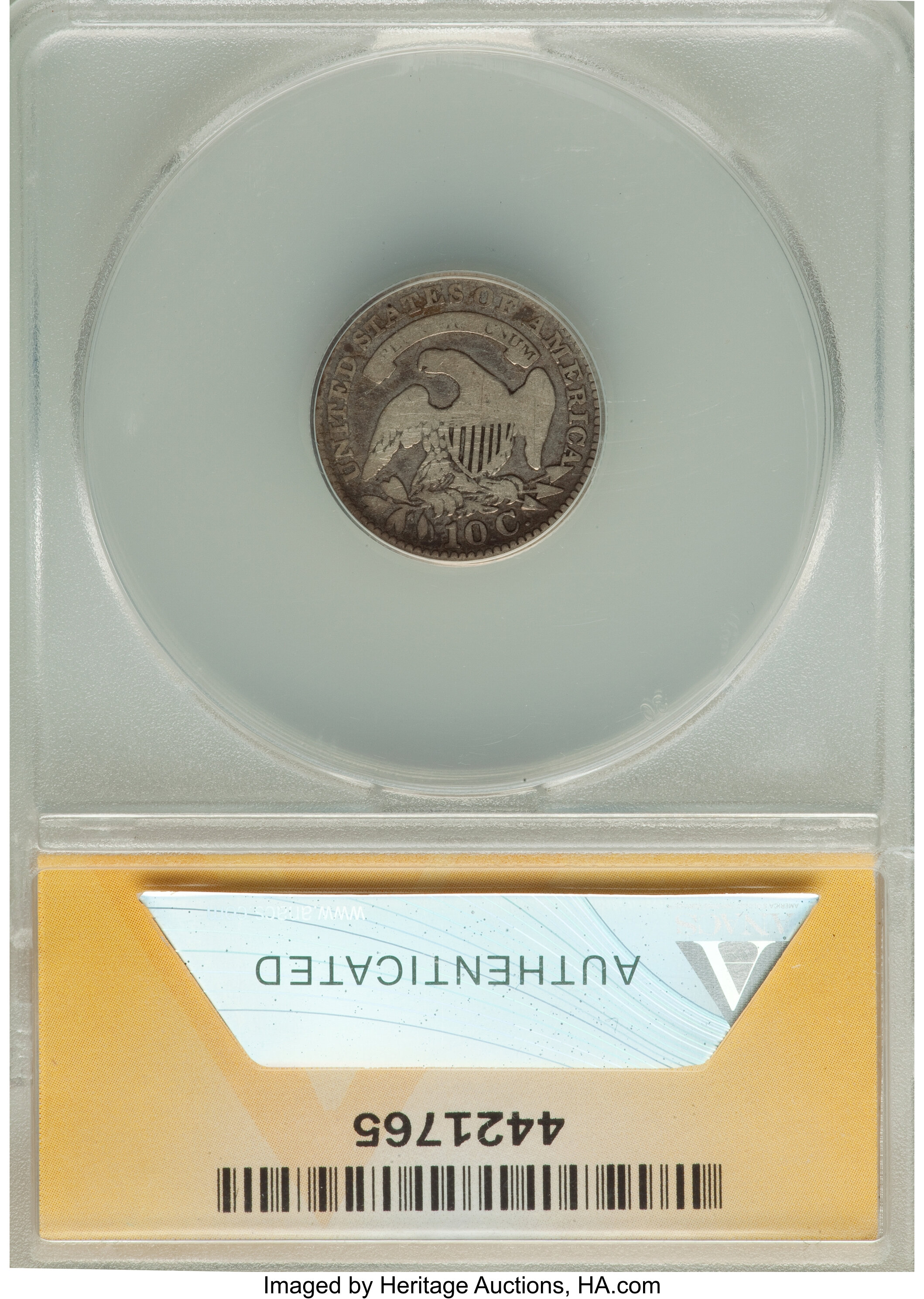1828 10c Small Planchet, Small Date F12 CAC thumbnail 8