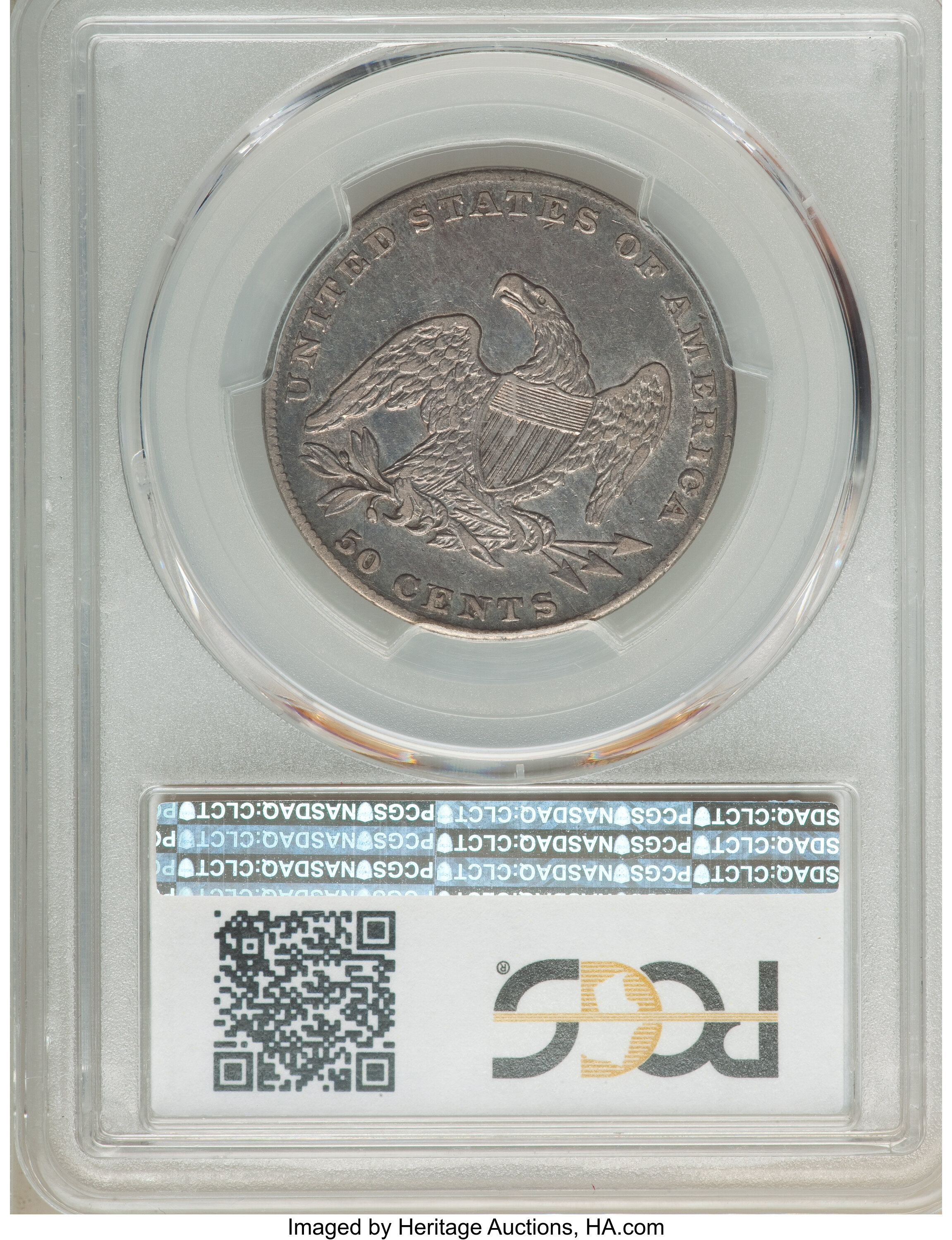 1837 50c Reeded Edge, GR-7 VF20 thumbnail 2