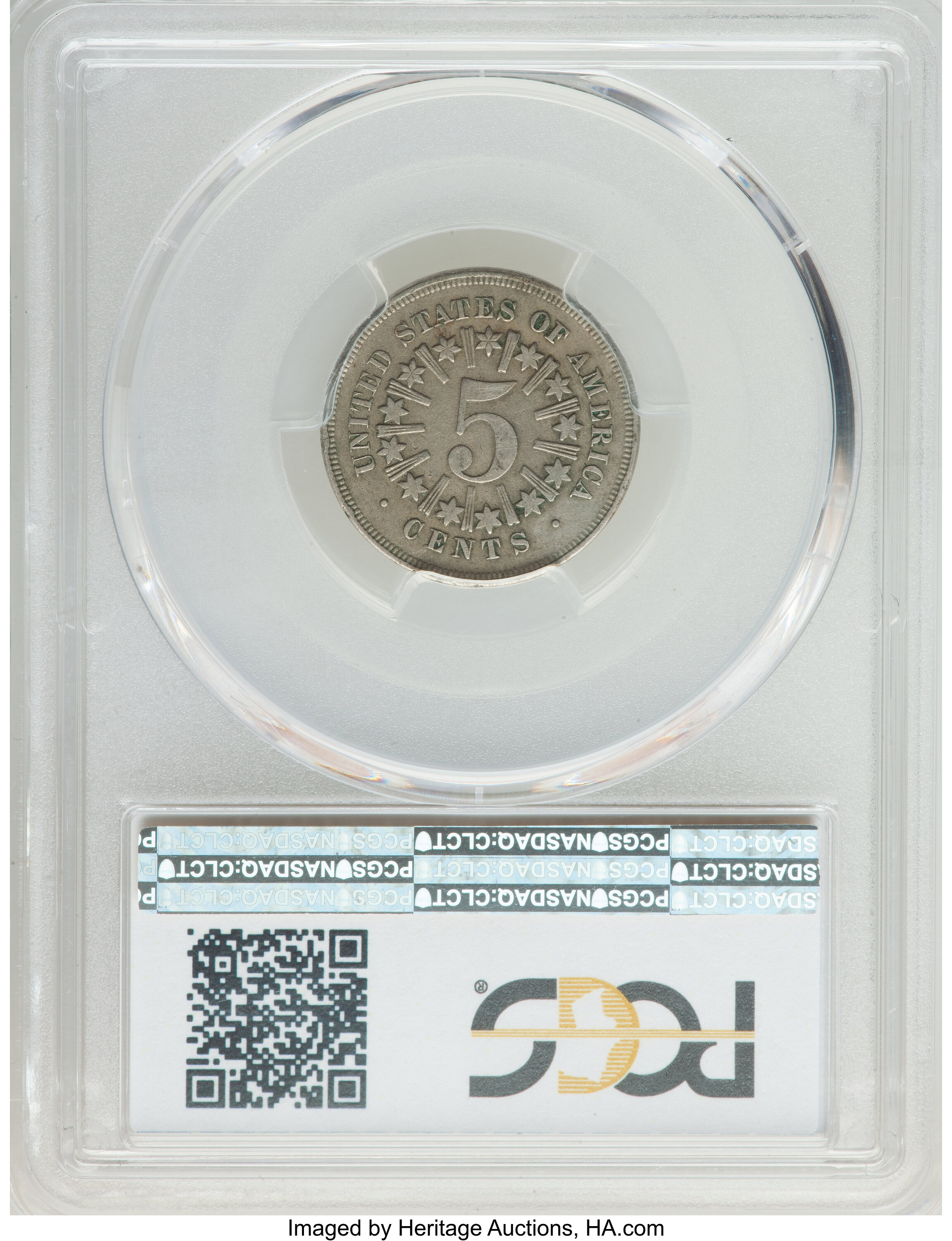 1867 5c Rays VF35 thumbnail 2