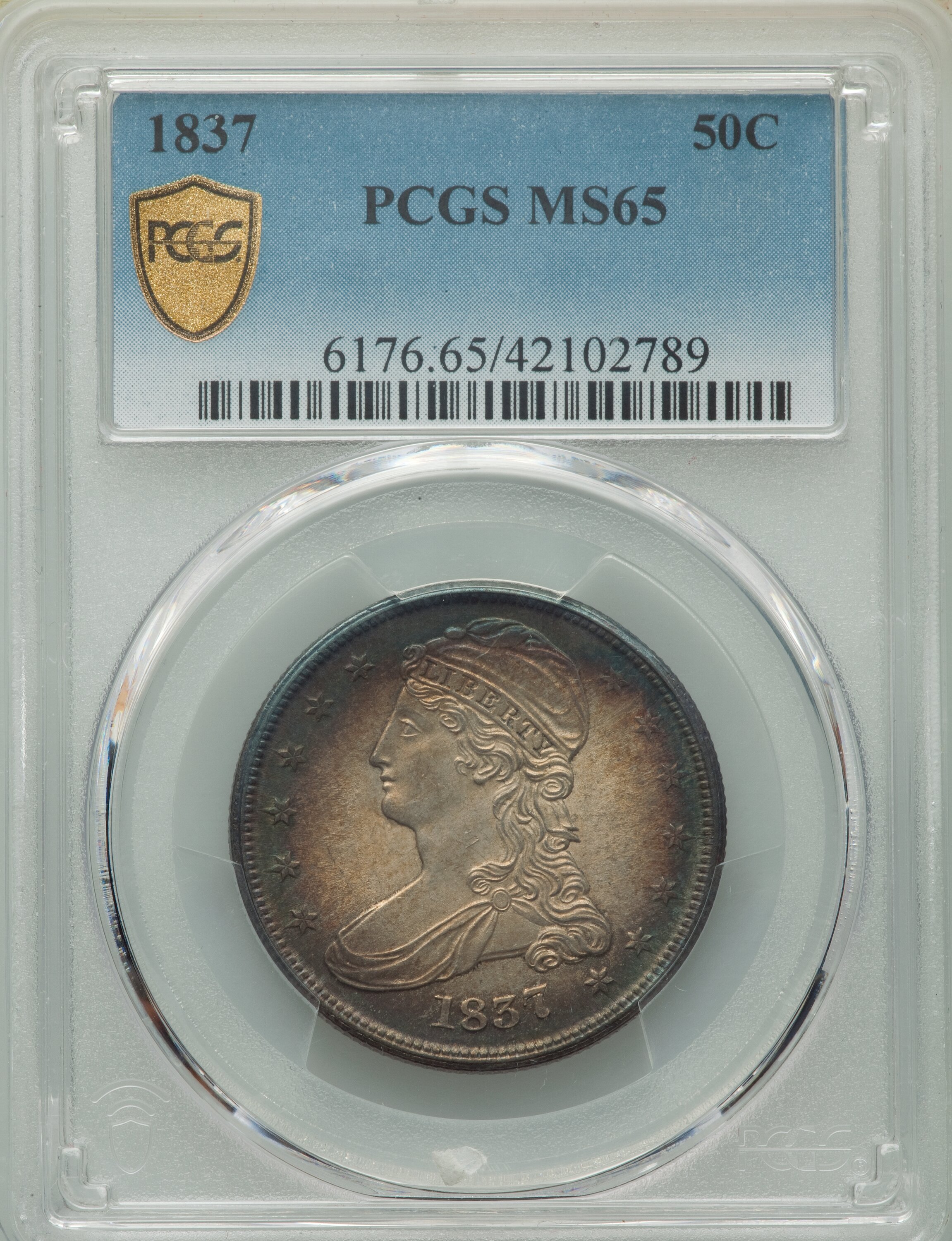 1837 50c Reeded Edge, GR-23 AG3 CAC thumbnail 14