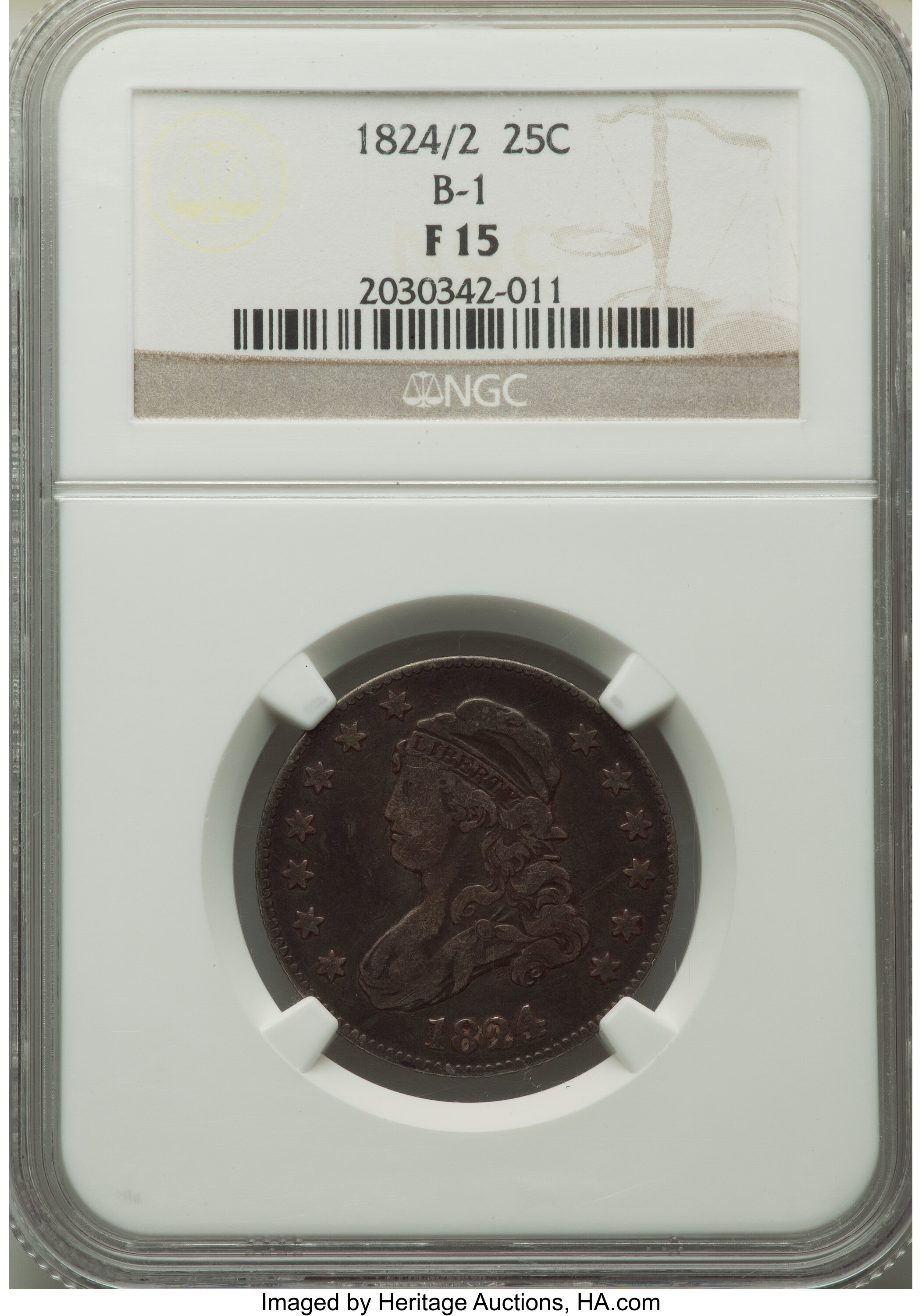 1824/2 25c Overdate, B-1 XF45 thumbnail 11