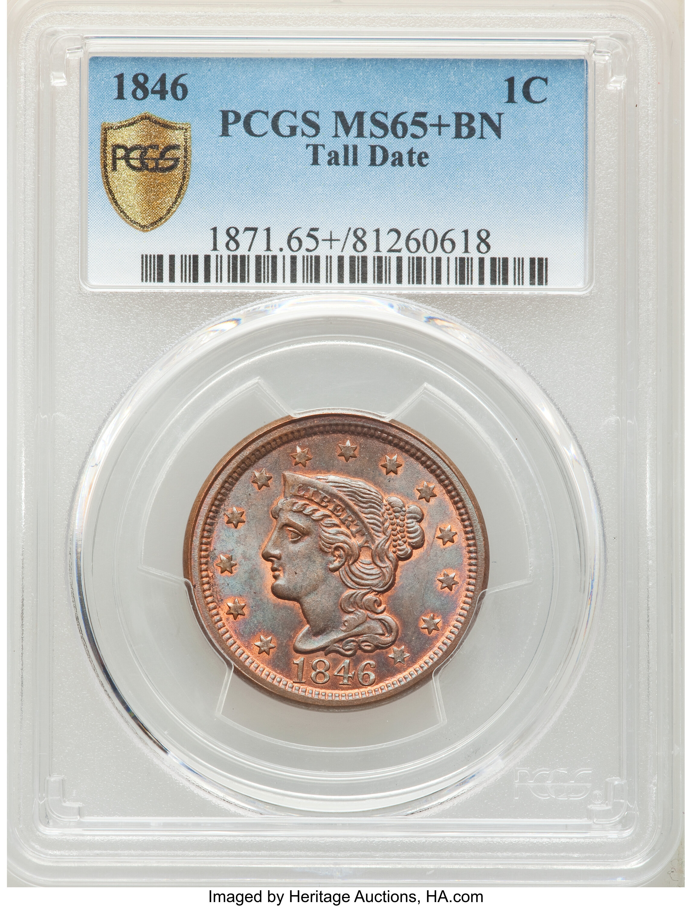 1846 1c Tall Date, N-14 MS BN thumbnail 16