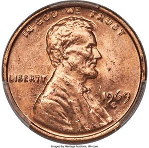 image for: 1969-S 1C Doubled Die Obverse, FS-101, MS64 Red PCGS....