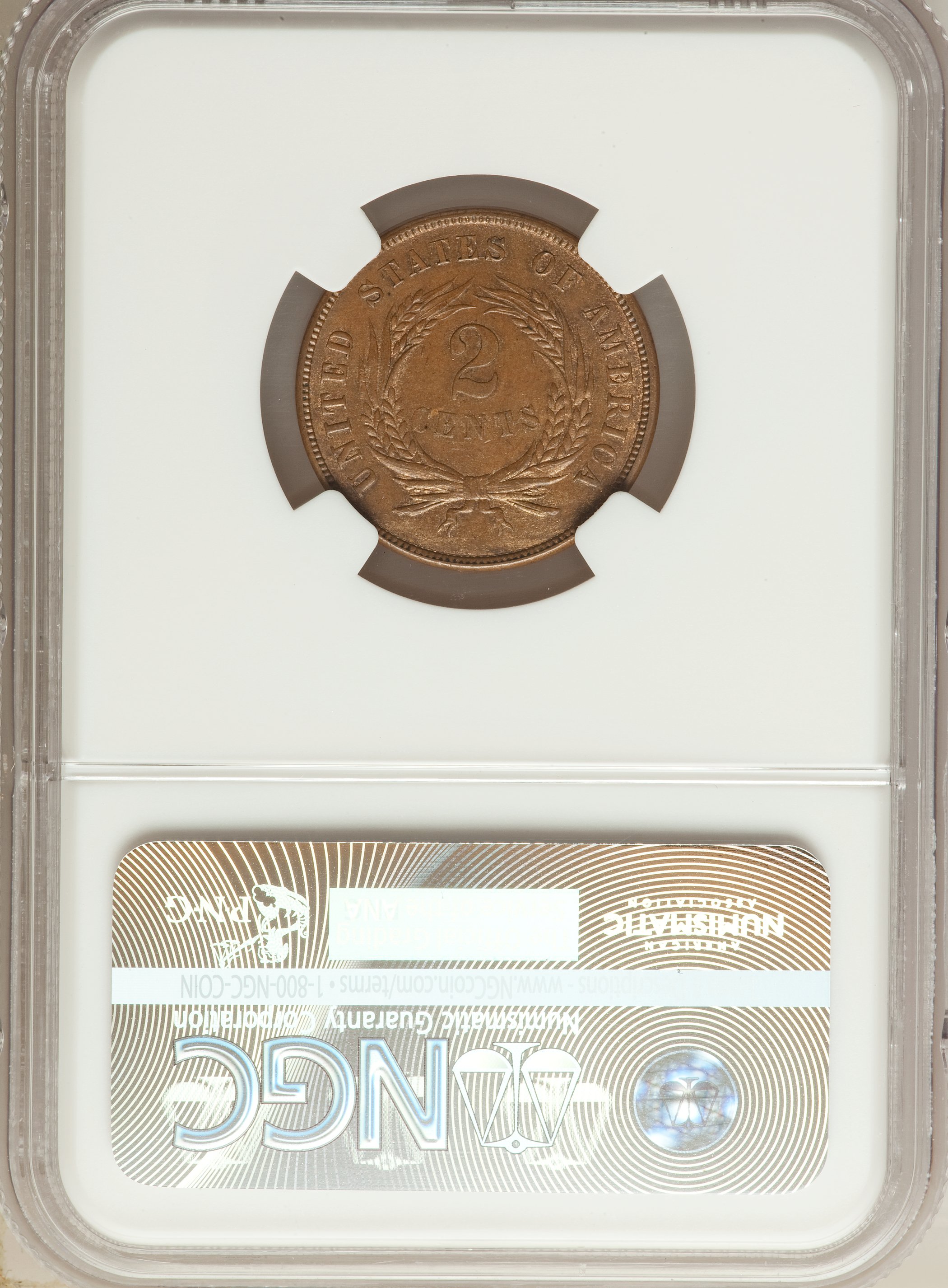 1867 2c Doubled Die Obverse , FS-101 MS BN MS63 BN thumbnail 6