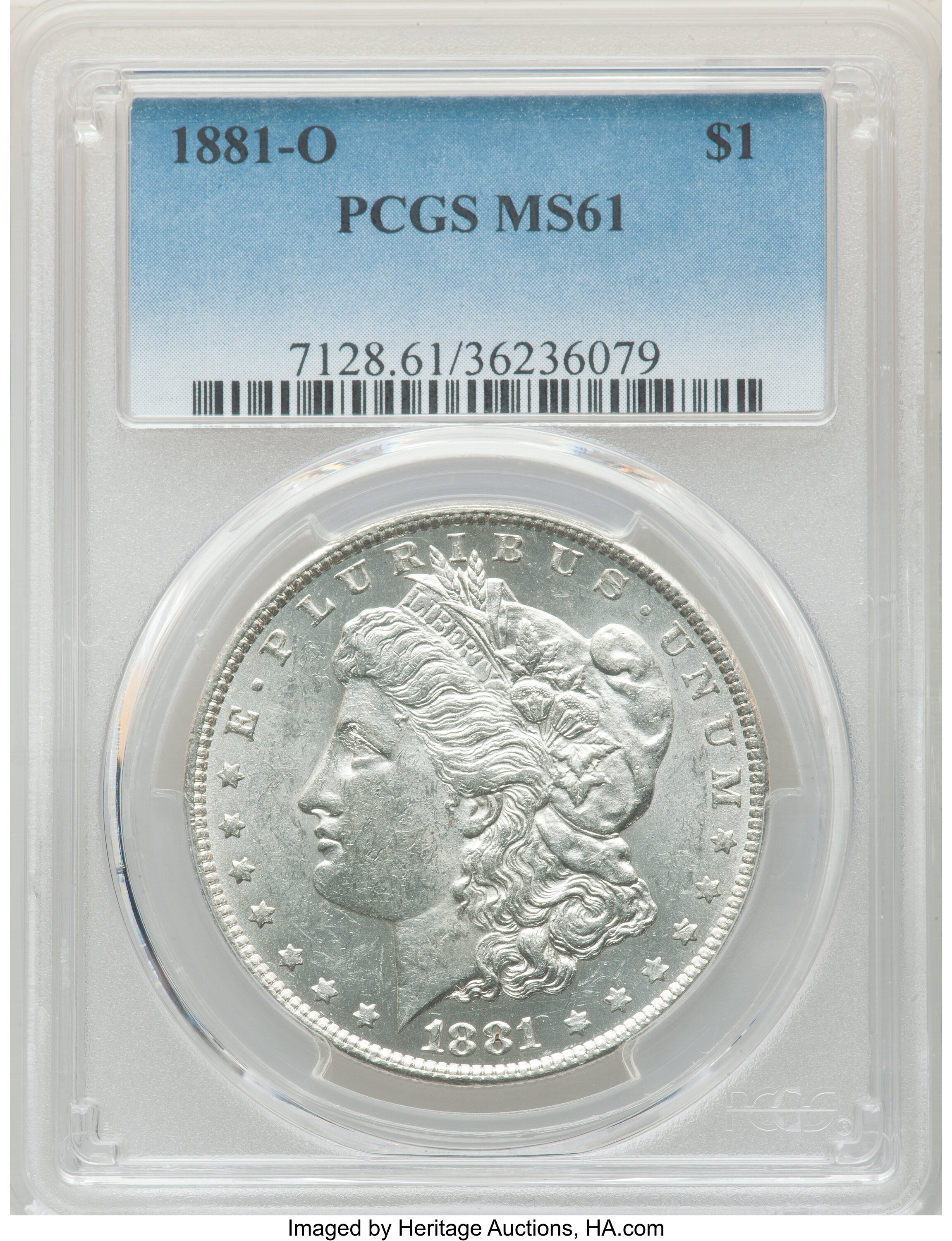 1881-O $1 Pummeled Eye, VAM-1D, MS61 PCGS. PCGS Population: (1/26). NGC Census: (0/0). MS61. ...