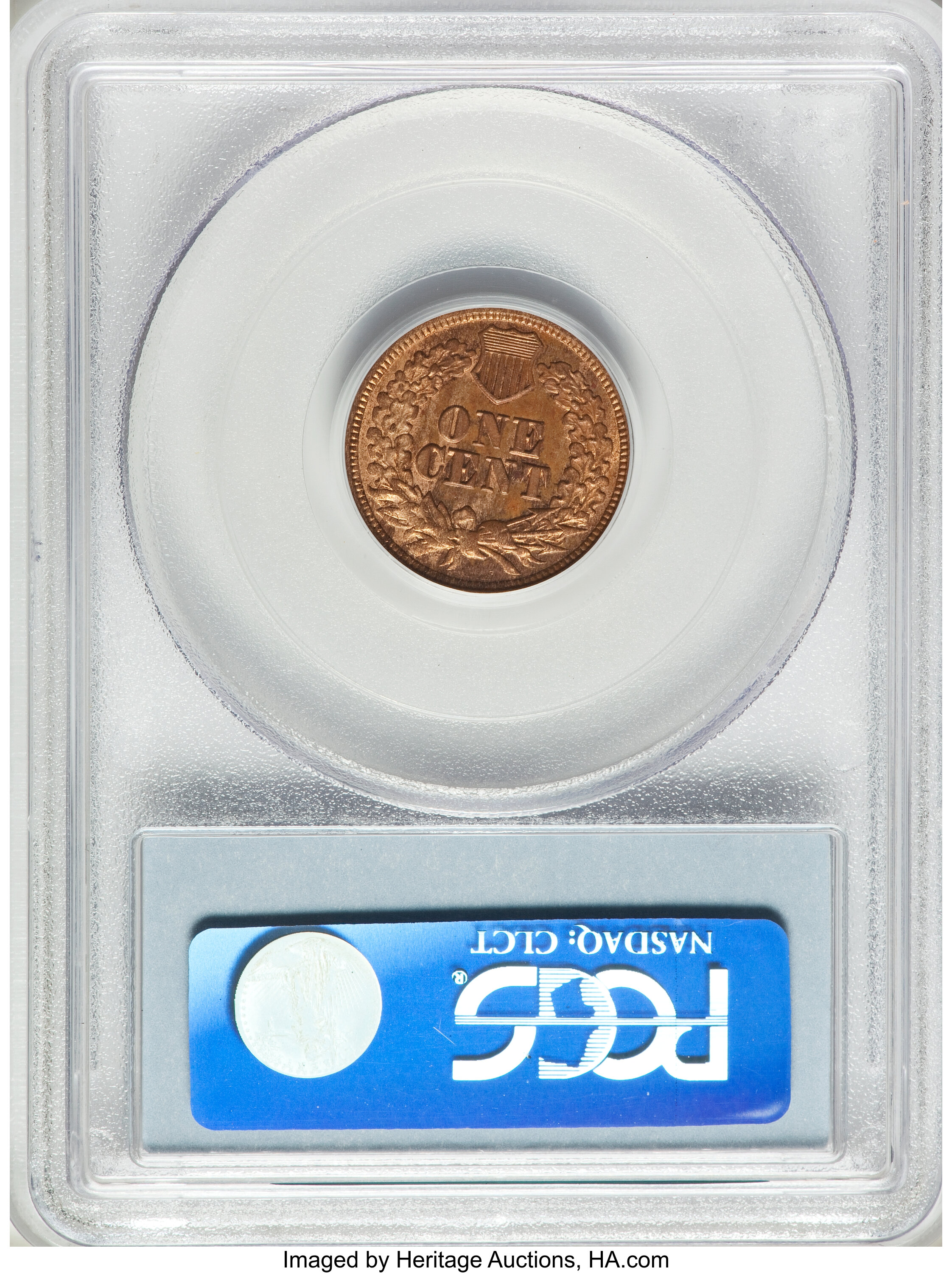 Image for 1865 1c Fancy 5, Obverse Die Gouge, FS-1401, S-14 MS RB