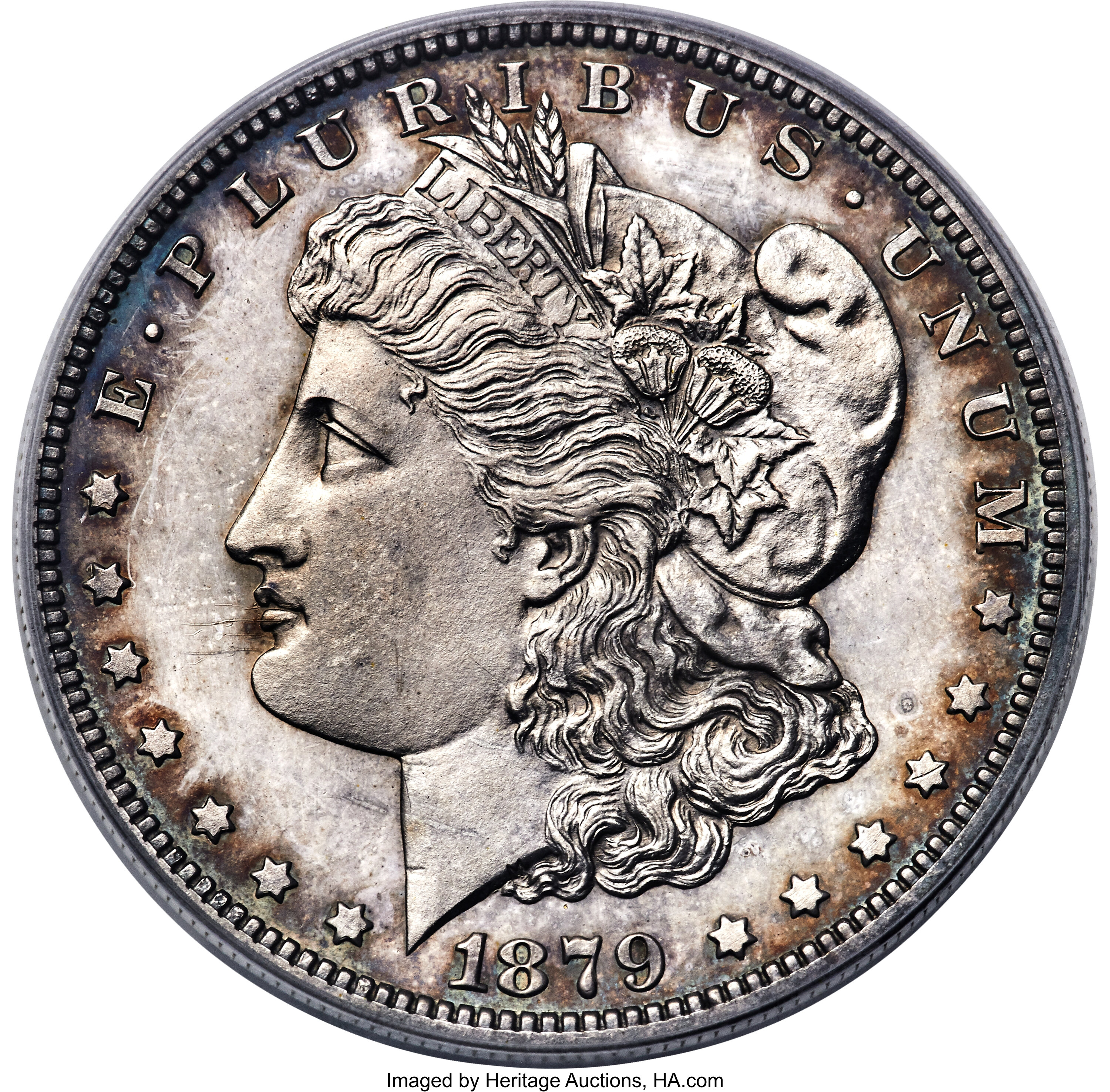 1879 $1 Morgan Dollar, Judd-1613, Pollock-1809, Low R.7 PR64 Cameo PCGS. CAC. The obverse is the regular issue Morgan dolla...