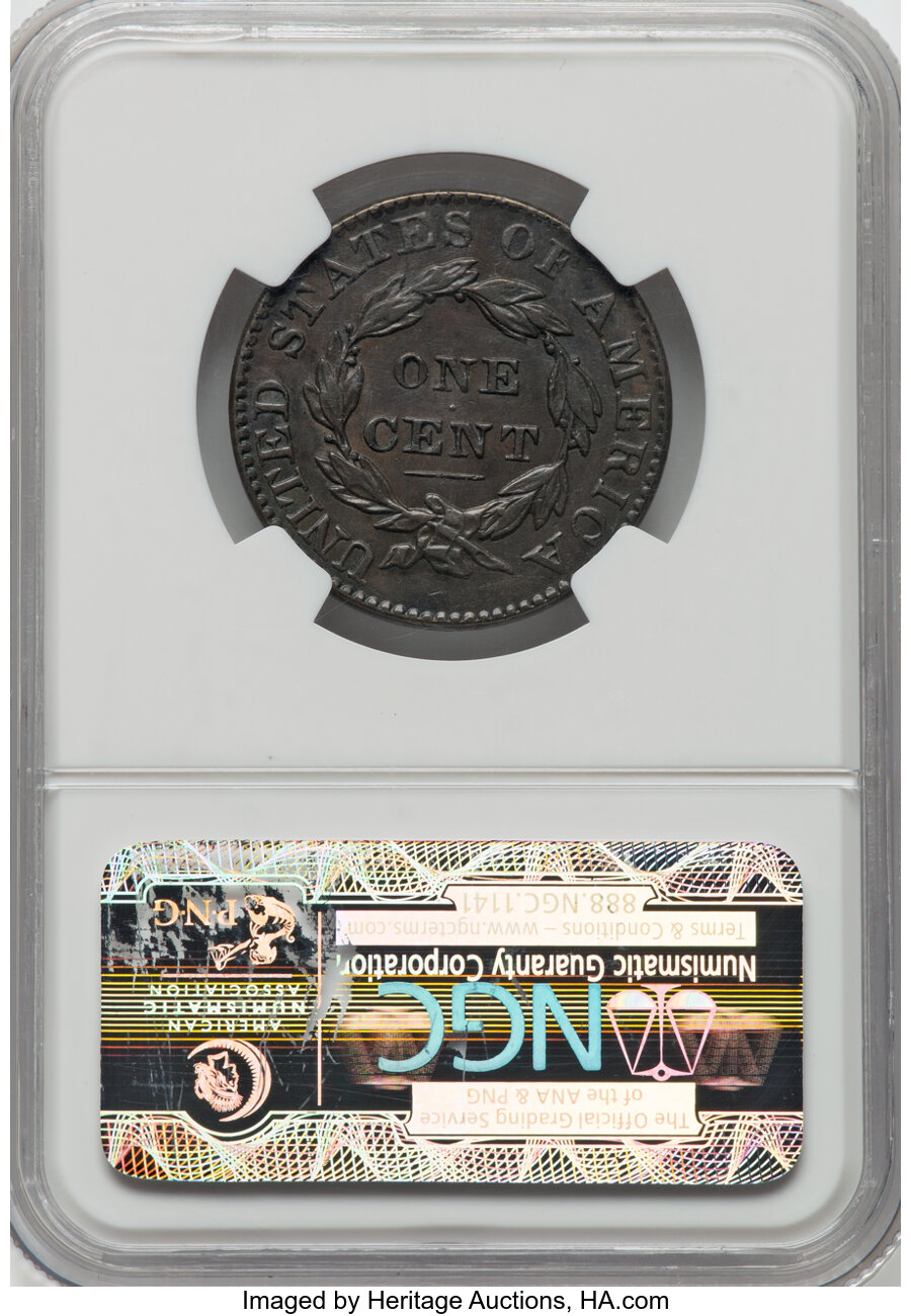 1828 1c Large Narrow Date, N-3 MS BN AG3 BN thumbnail 10