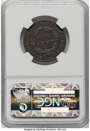 image for: 1820 1C Small Date, N-6, R.4, VF30 NGC. NGC Census: (1/6). PCGS Population: (0/8). VF30. ...