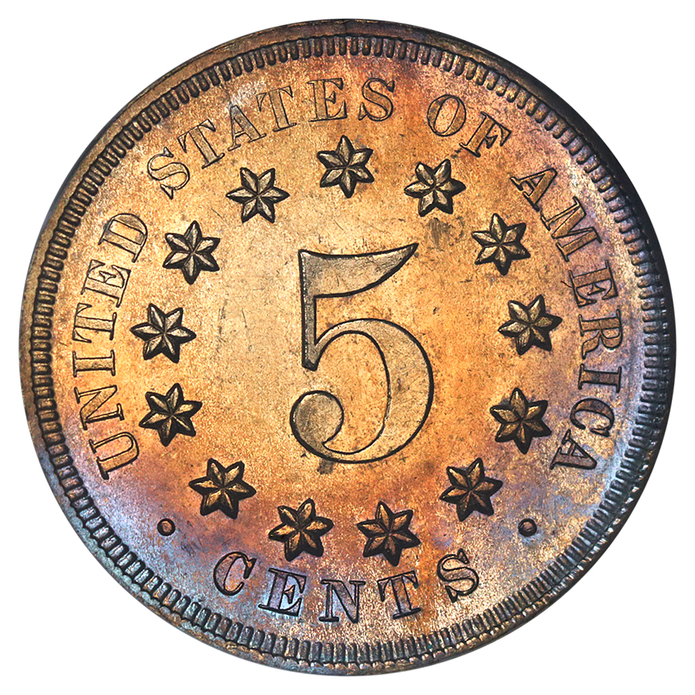 1867 5c No Rays XF40 CAC thumbnail 17