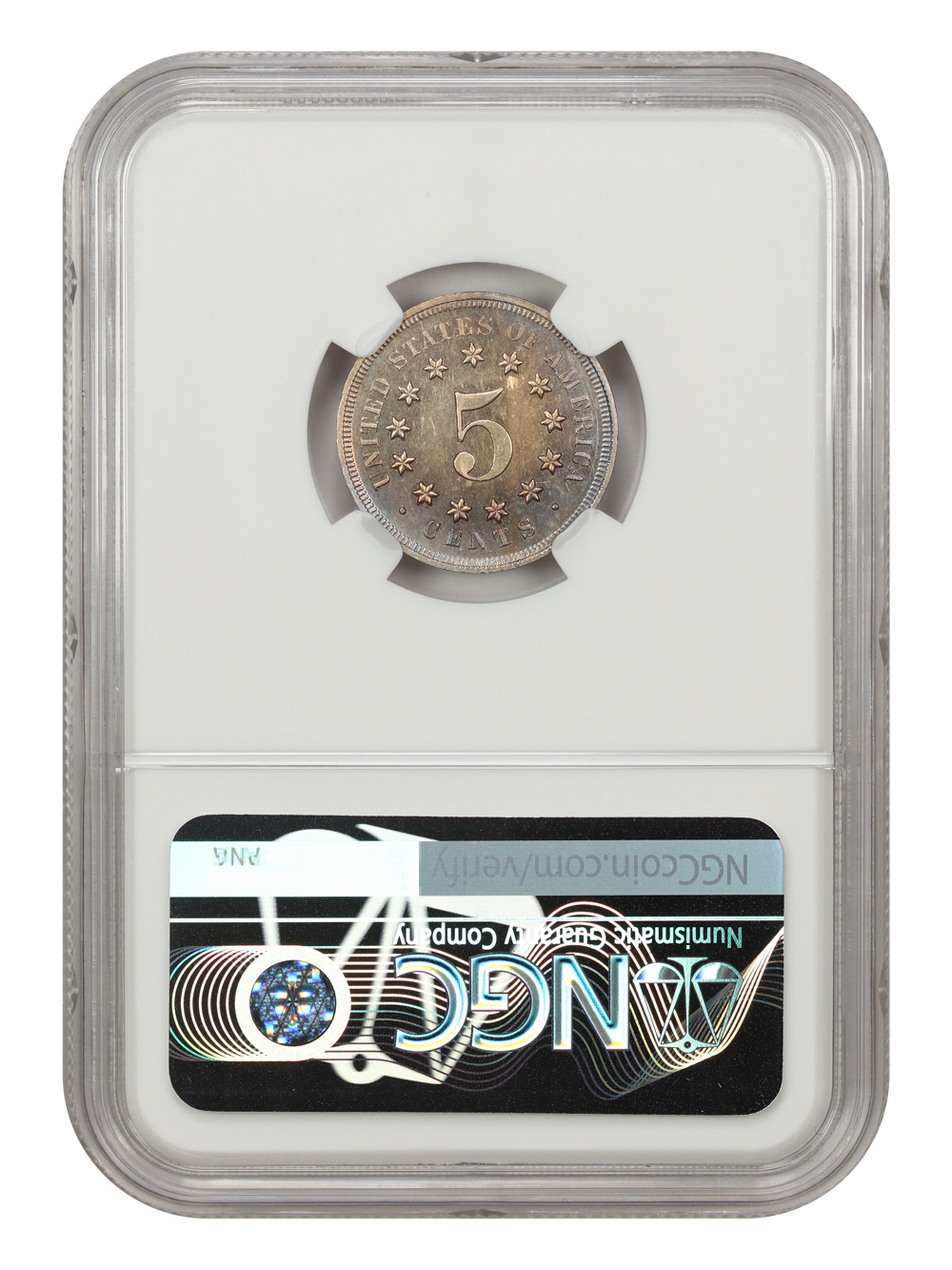1867 5c No Rays XF40 CAC thumbnail 19