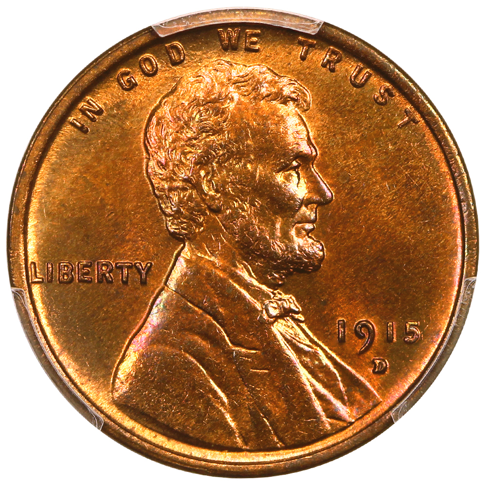 1915-D 1c PCGS MS65+ RB