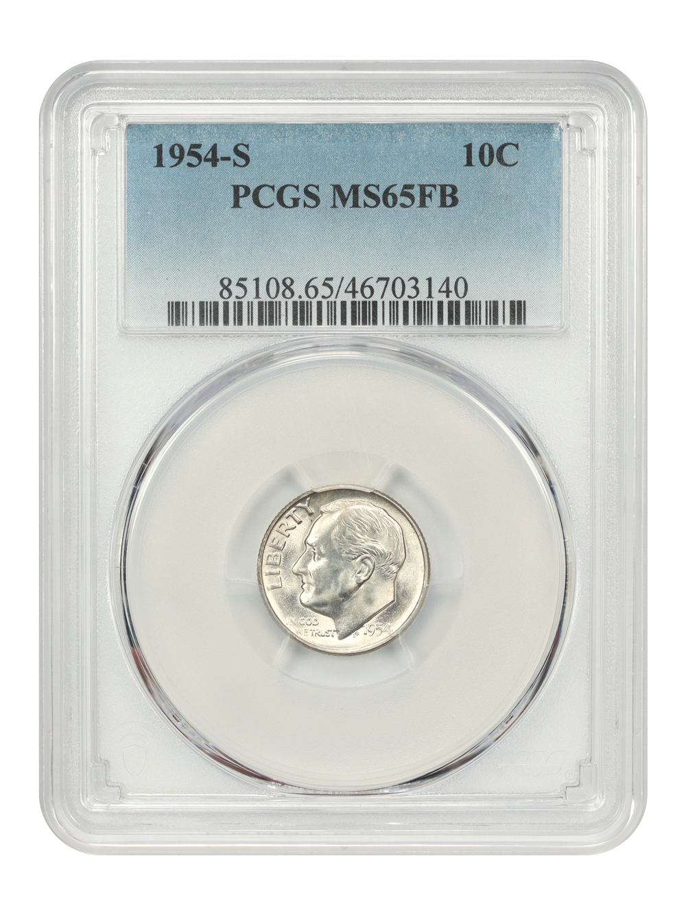 1954-S 10c MS FB MS65 FB thumbnail 3