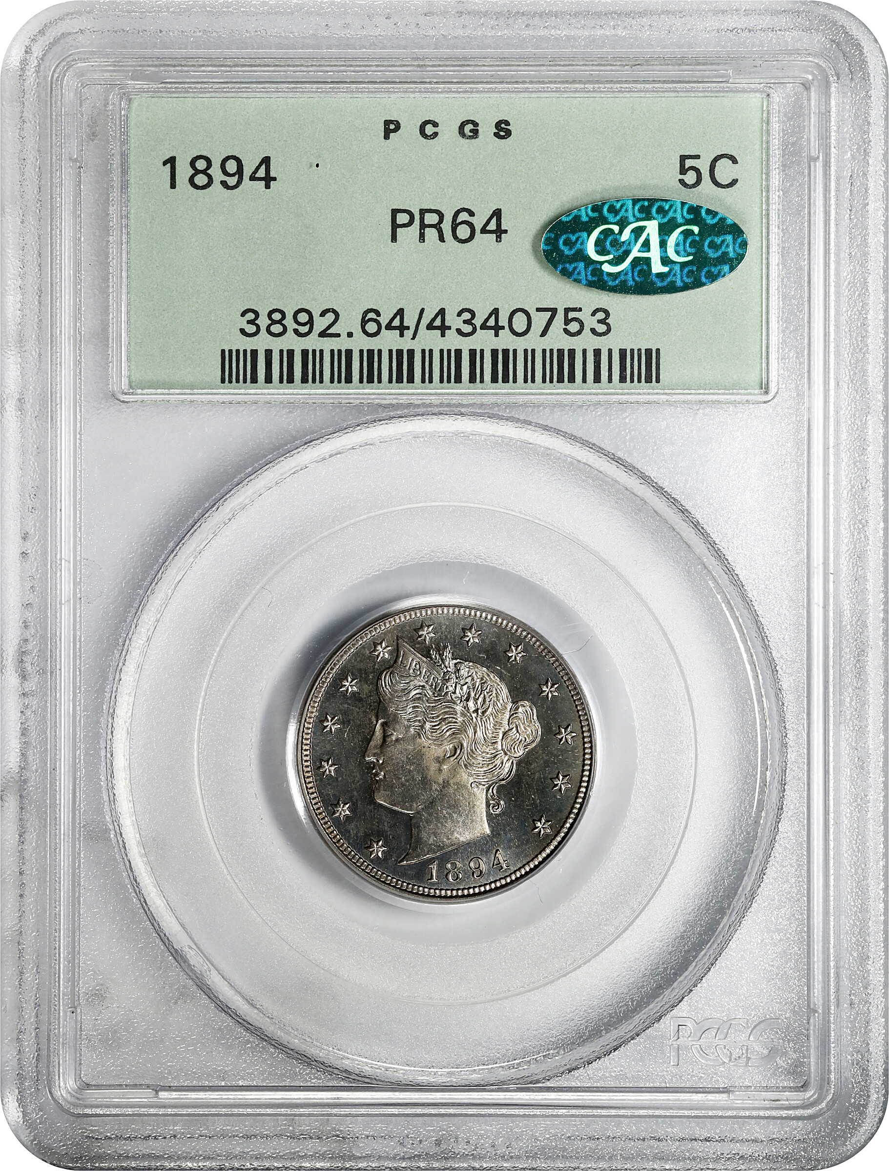 1894 5c PR64 thumbnail 7