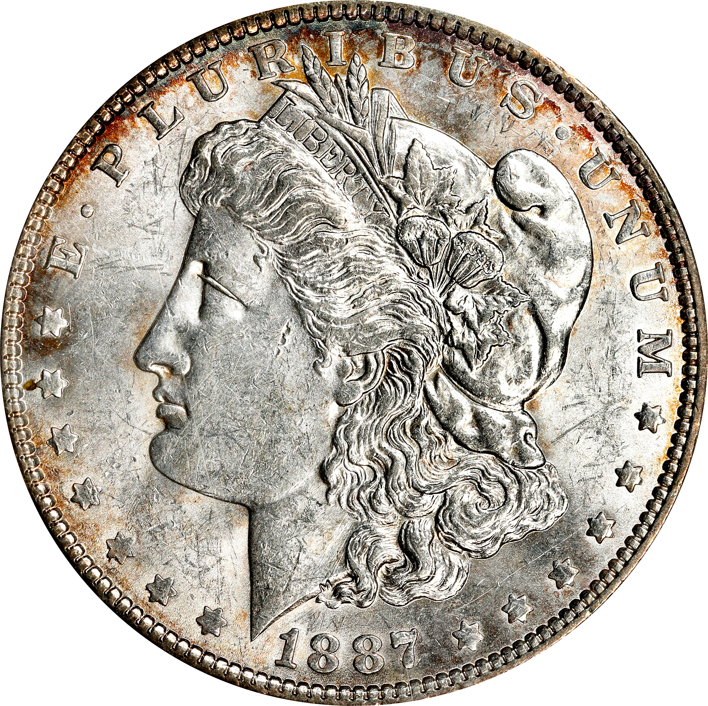 1887/6 Morgan Silver Dollar. VAM-2. Top 100 Variety. MS-61 (ANACS). OH.