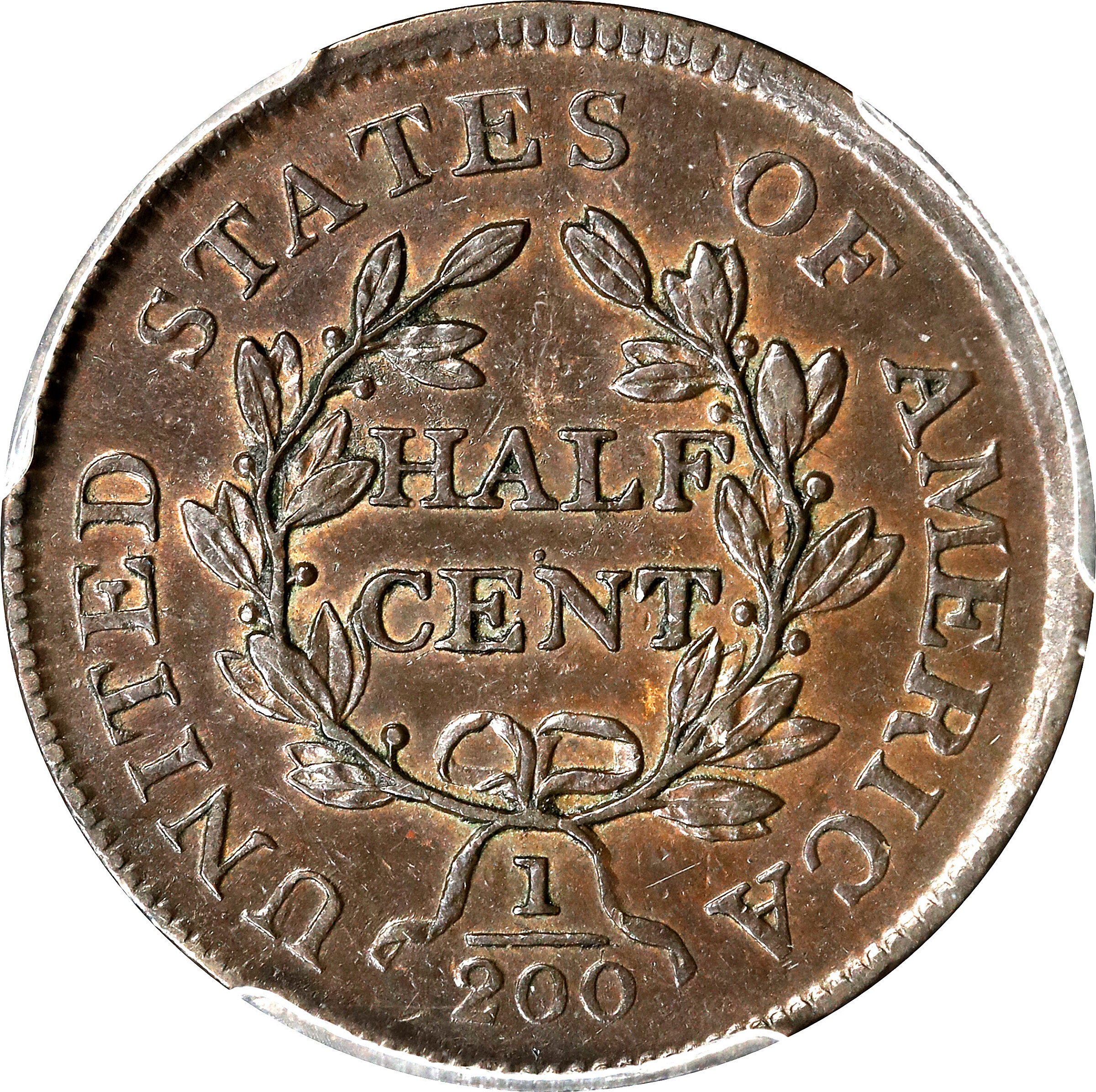 1804 1/2c Crosslet 4, No Stems, C-12 MS BN AU55 BN thumbnail 2