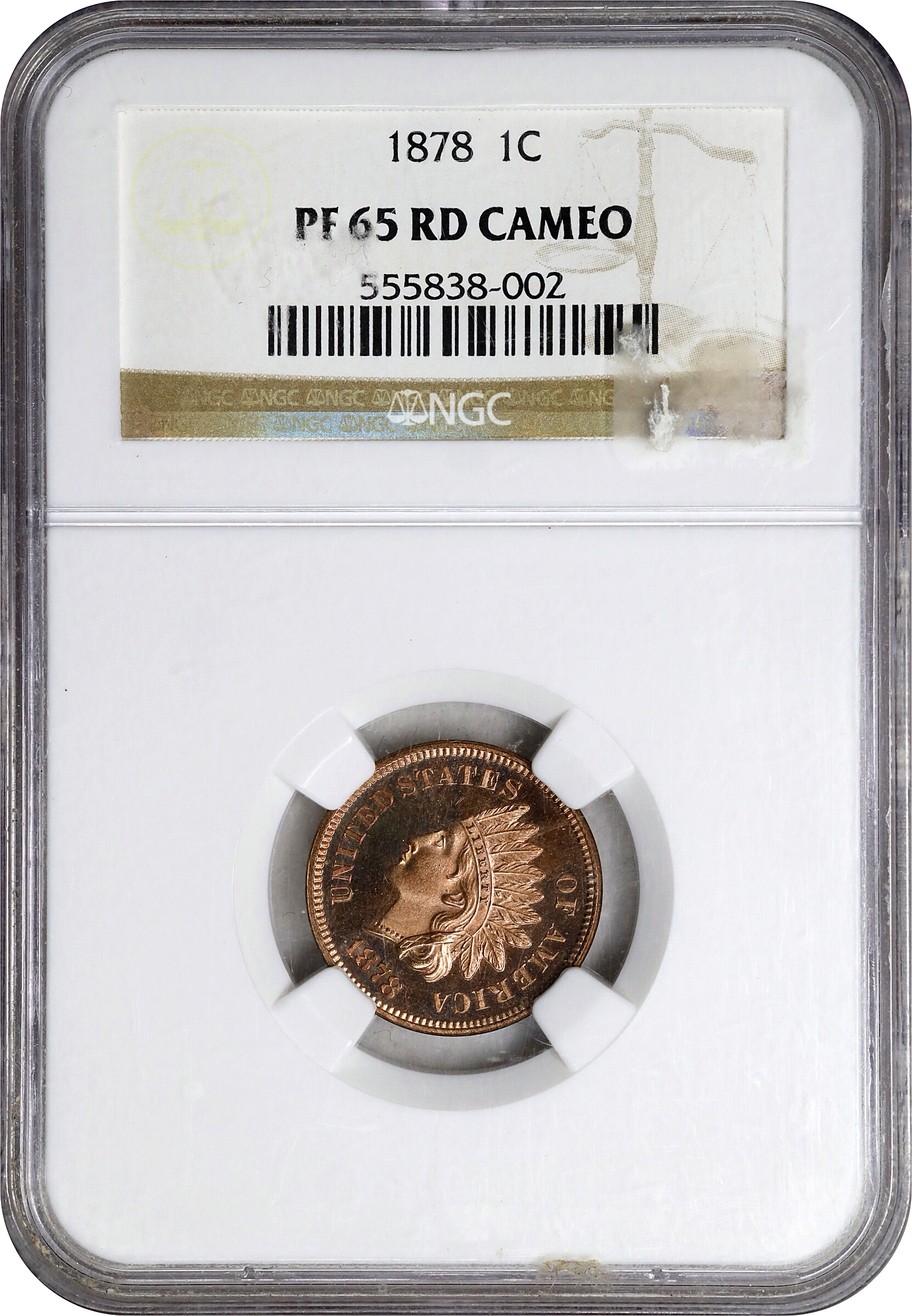 1878 1c PR RD CAM PR65 RD CAM CAC thumbnail 7
